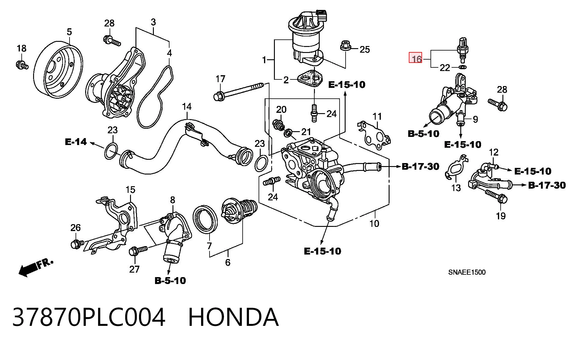 37870PLC004 Honda Термовыключатель