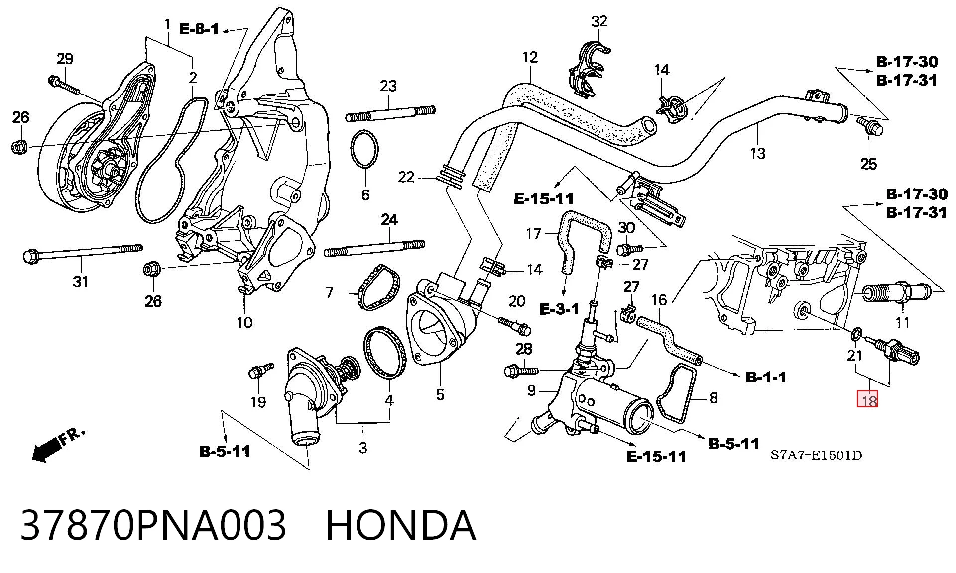 37870PNA003 Honda Термовыключатель