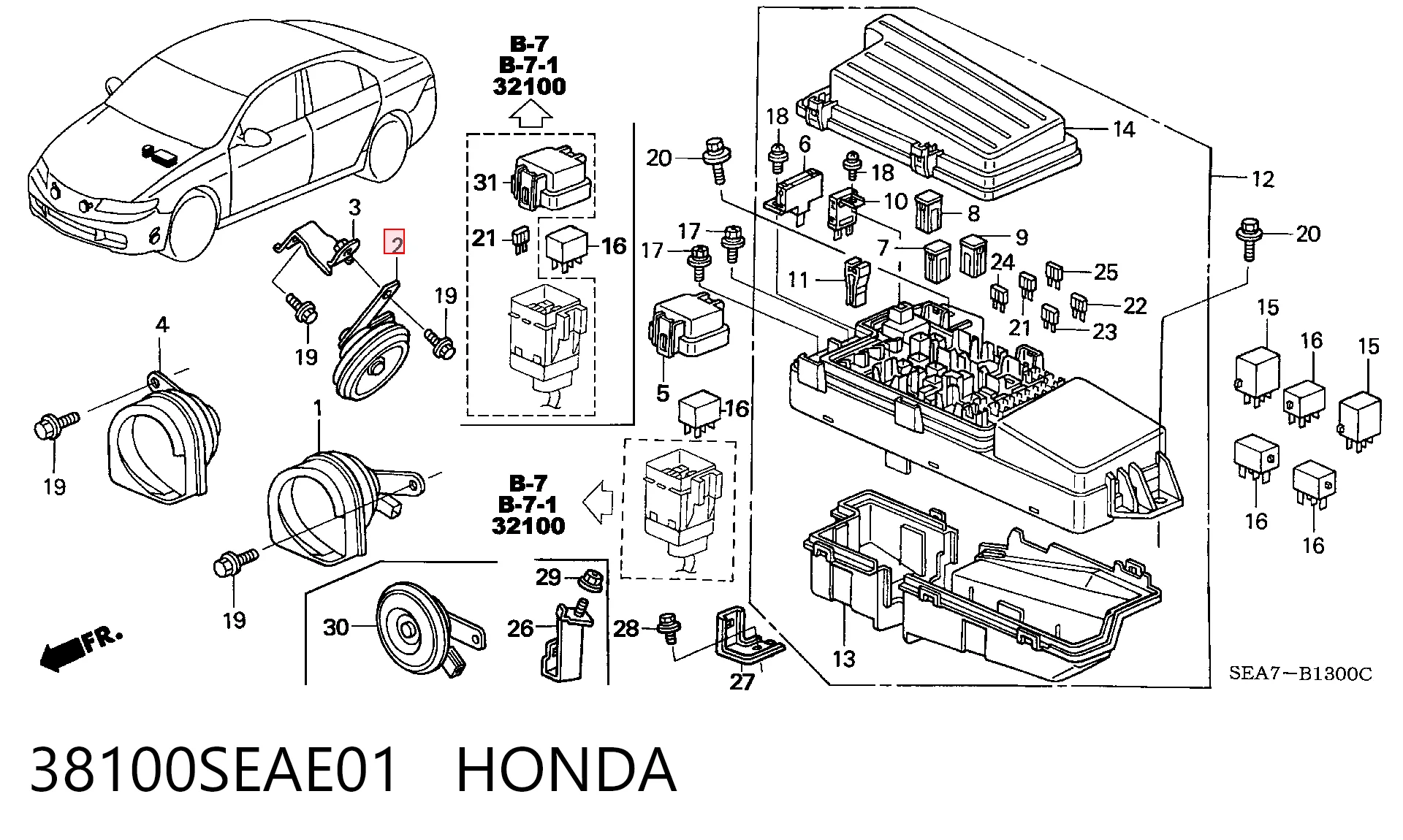 Клаксон на Honda Accord VII CL, CM
