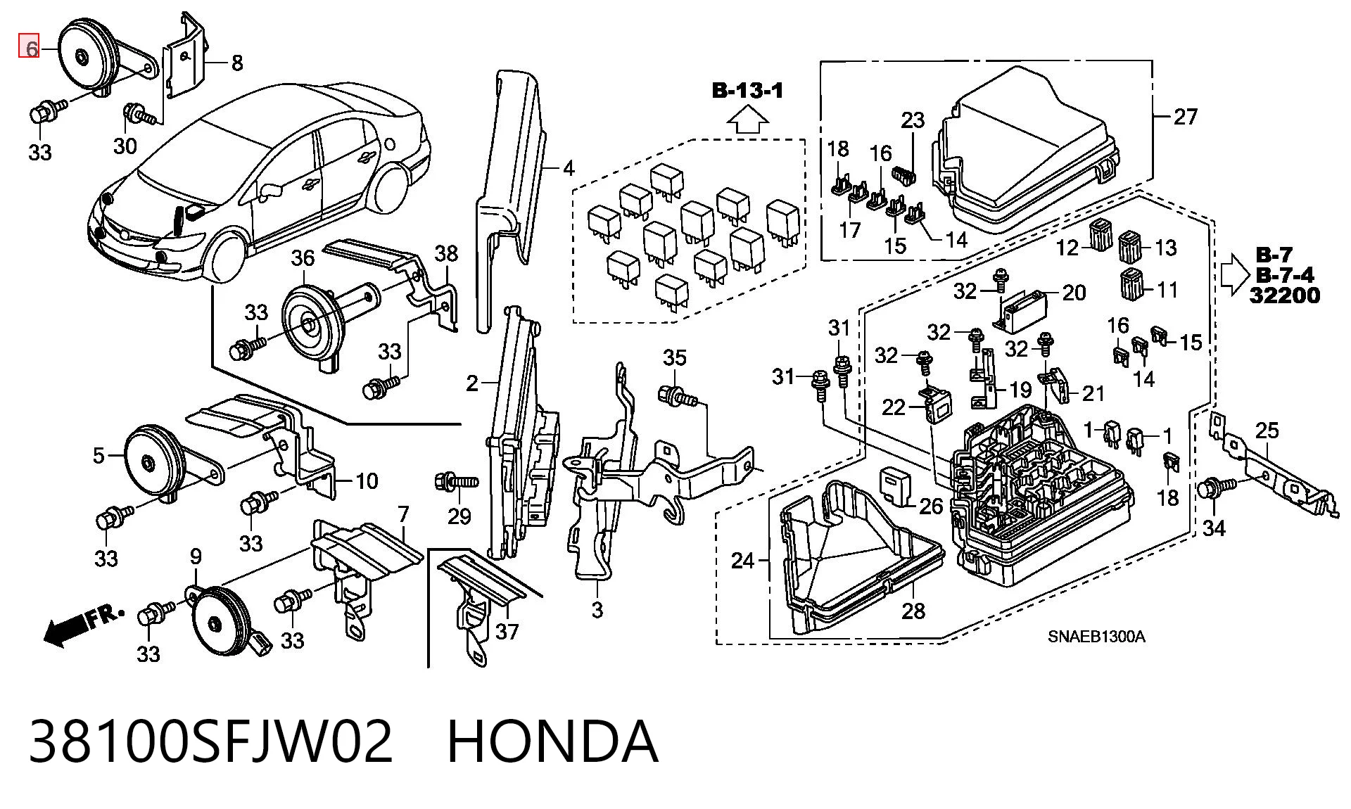 38100SFJW02 Honda Клаксон