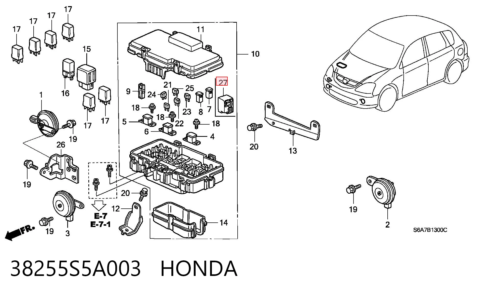 38255S5A003 Honda Датчик зажигания (датчик пропусков зажигания)