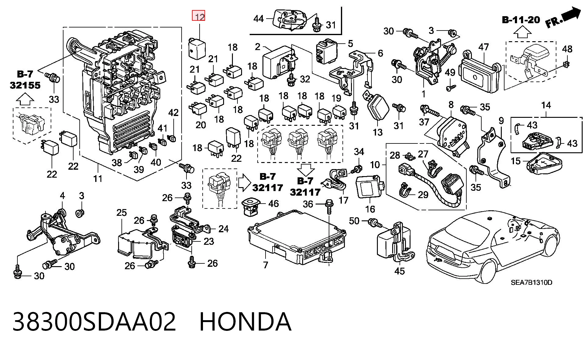 38300SDAA02 Honda Реле указателей поворотов