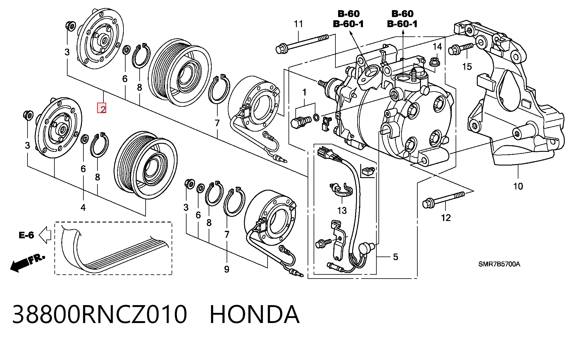 38800RNCZ010 Honda Компрессор хладагента