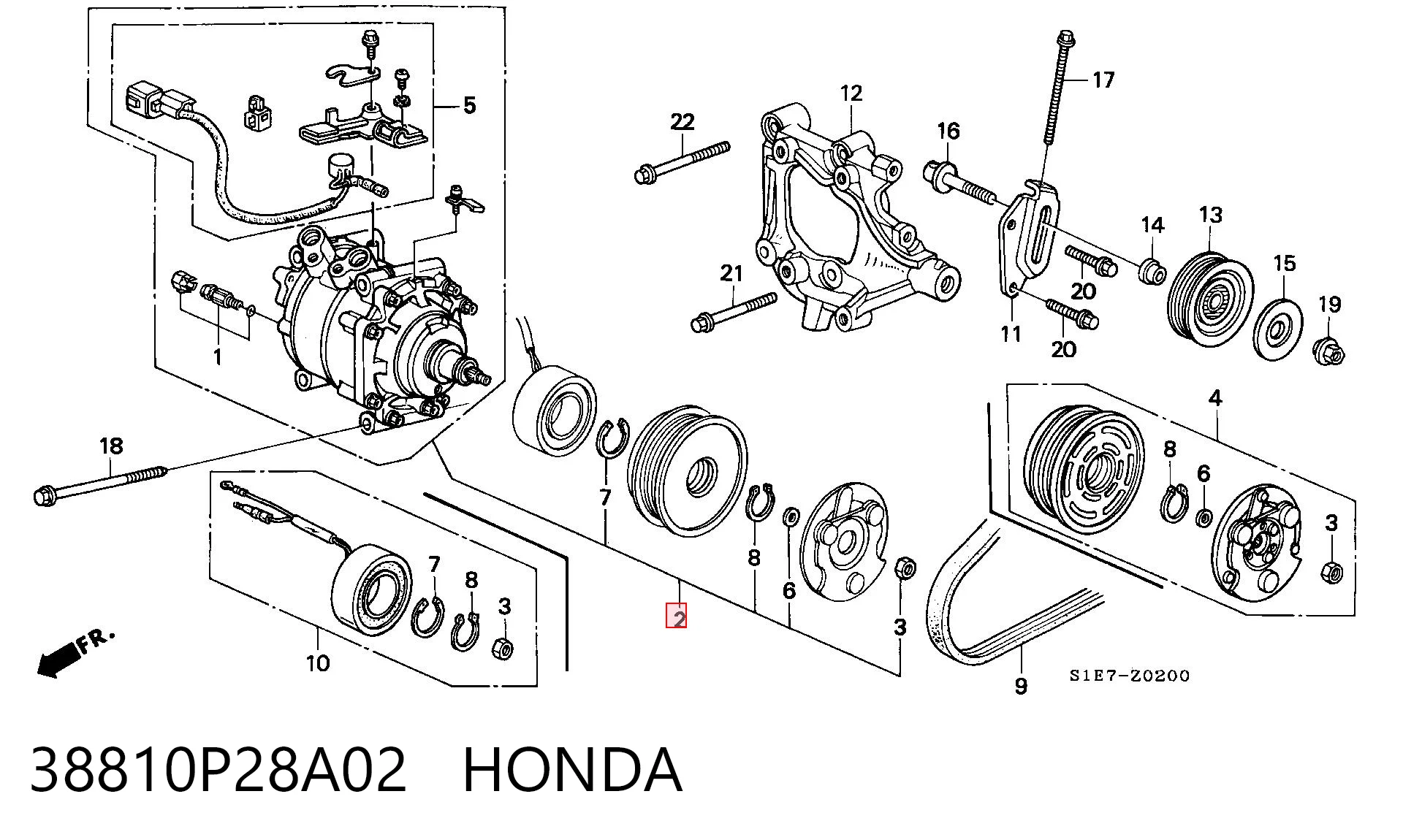 38810P28A02 Honda Компрессор хладагента