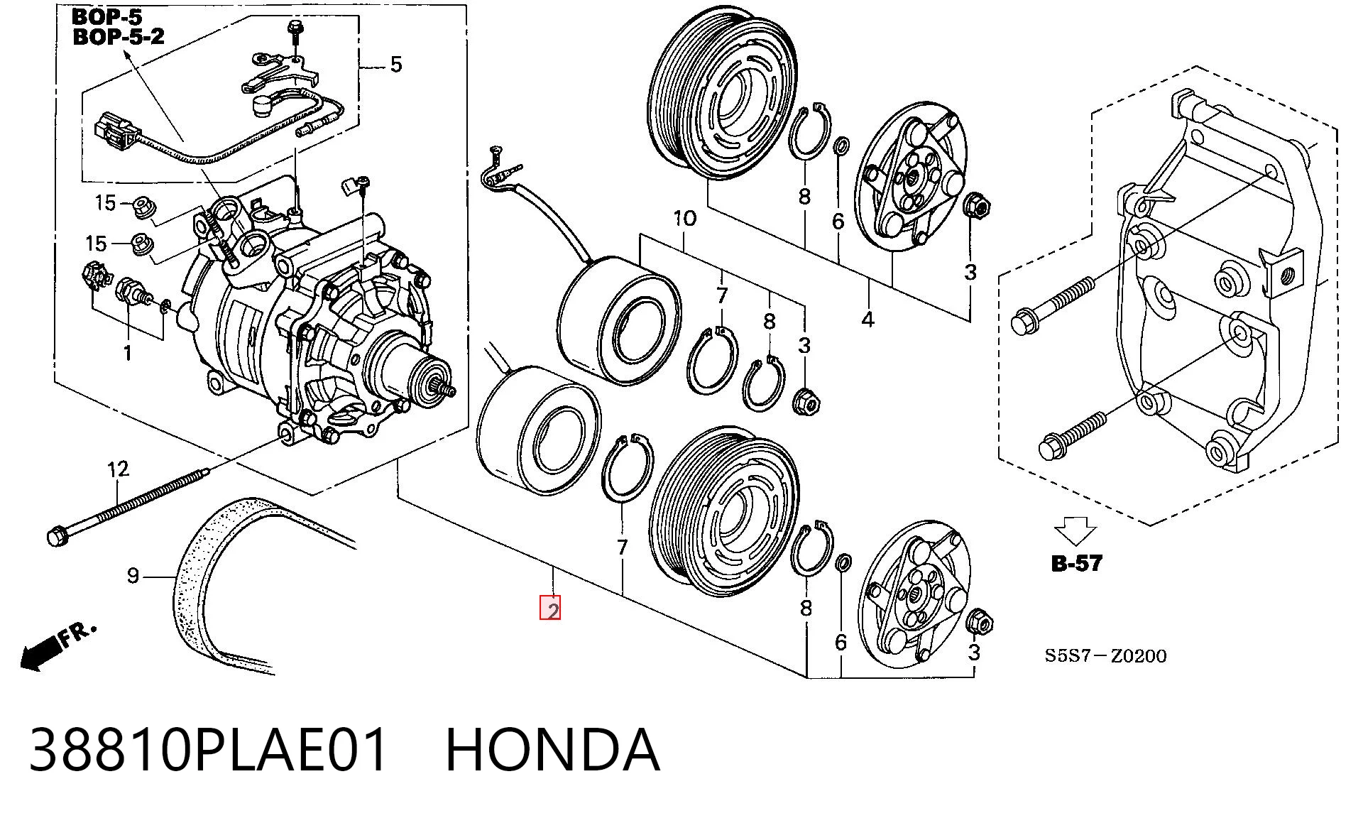 38810PLAE01 Honda Компрессор хладагента