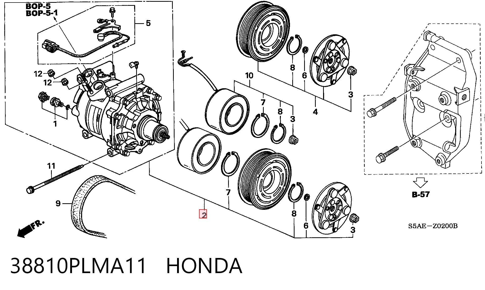 38810PLMA11 Honda Компрессор хладагента