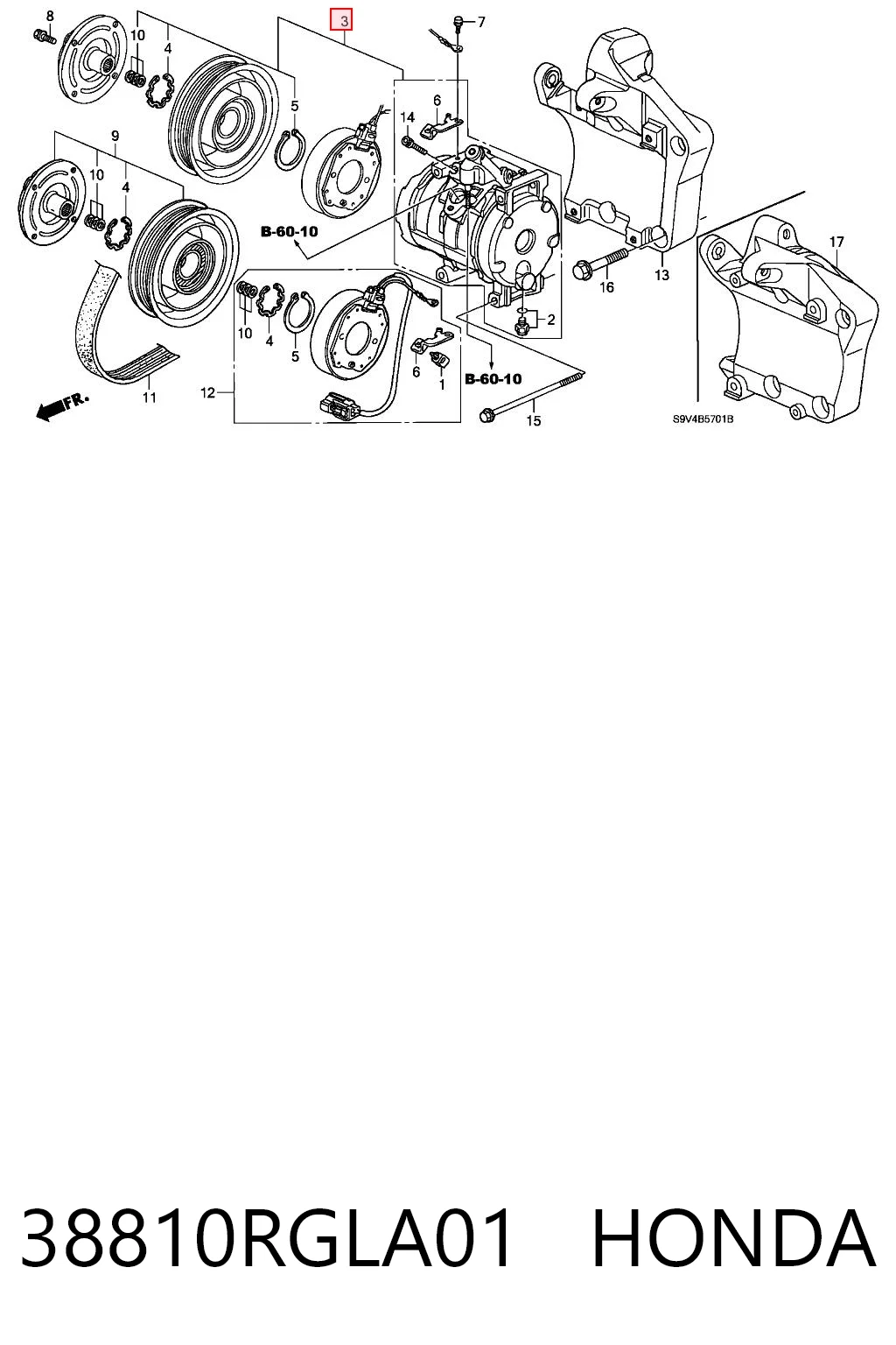38810RGLA01 Honda Компрессор хладагента