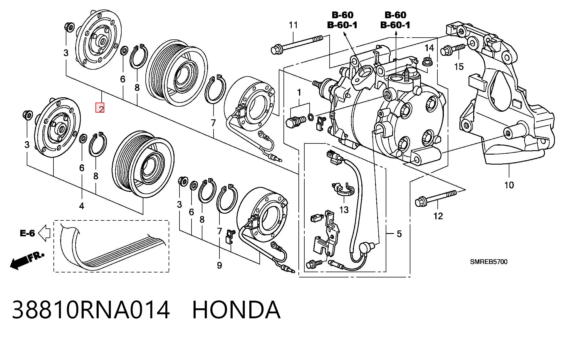 38810RNA014 Honda Компрессор хладагента