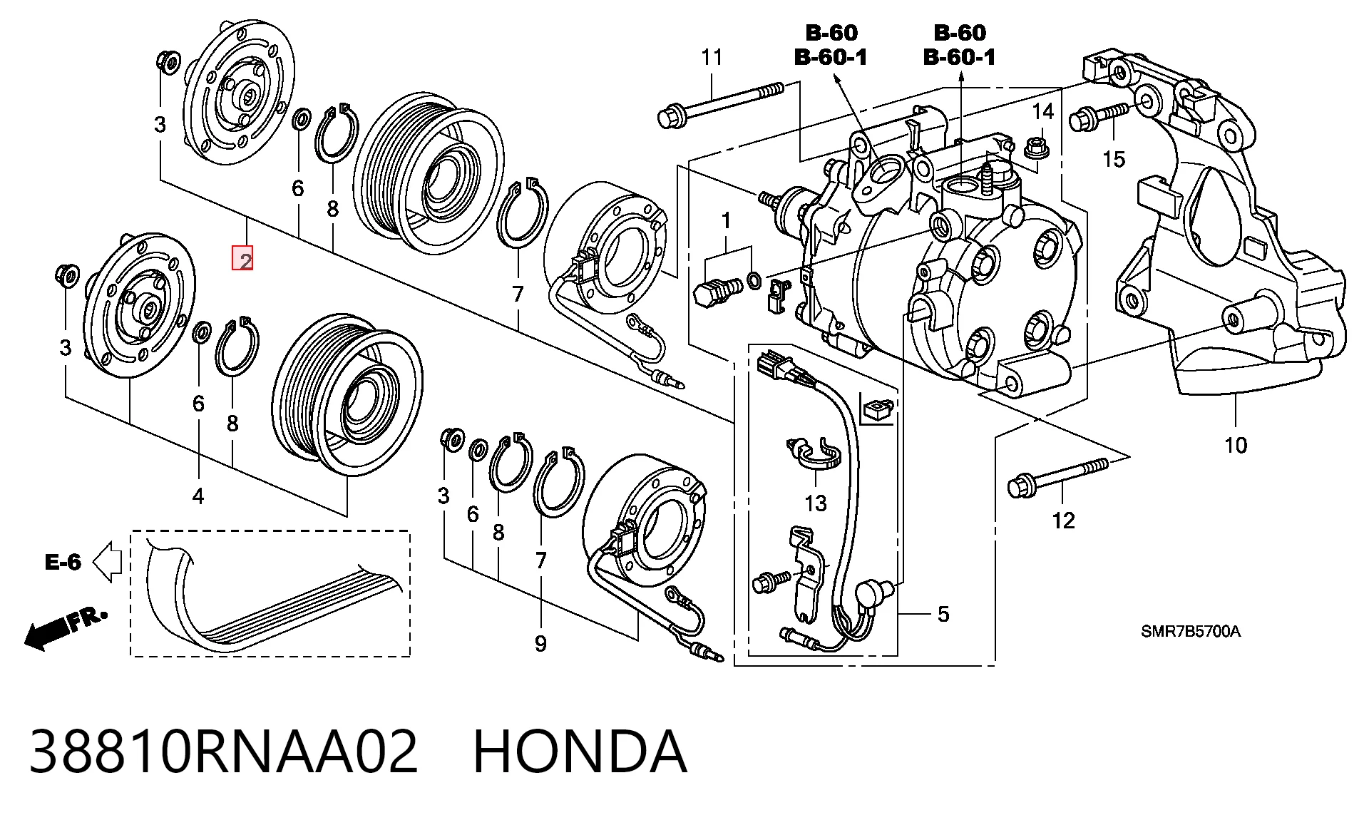 38810RNAA02 Honda Компрессор хладагента