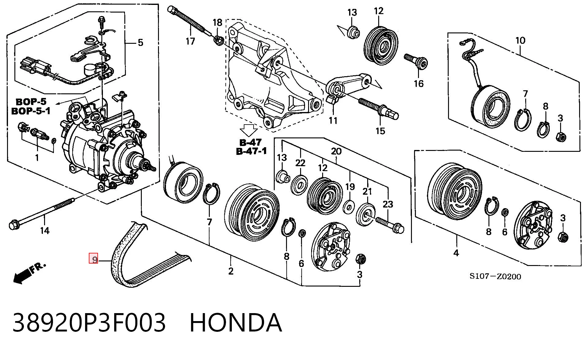 38920P3F003 Honda Поликлиновый ремень