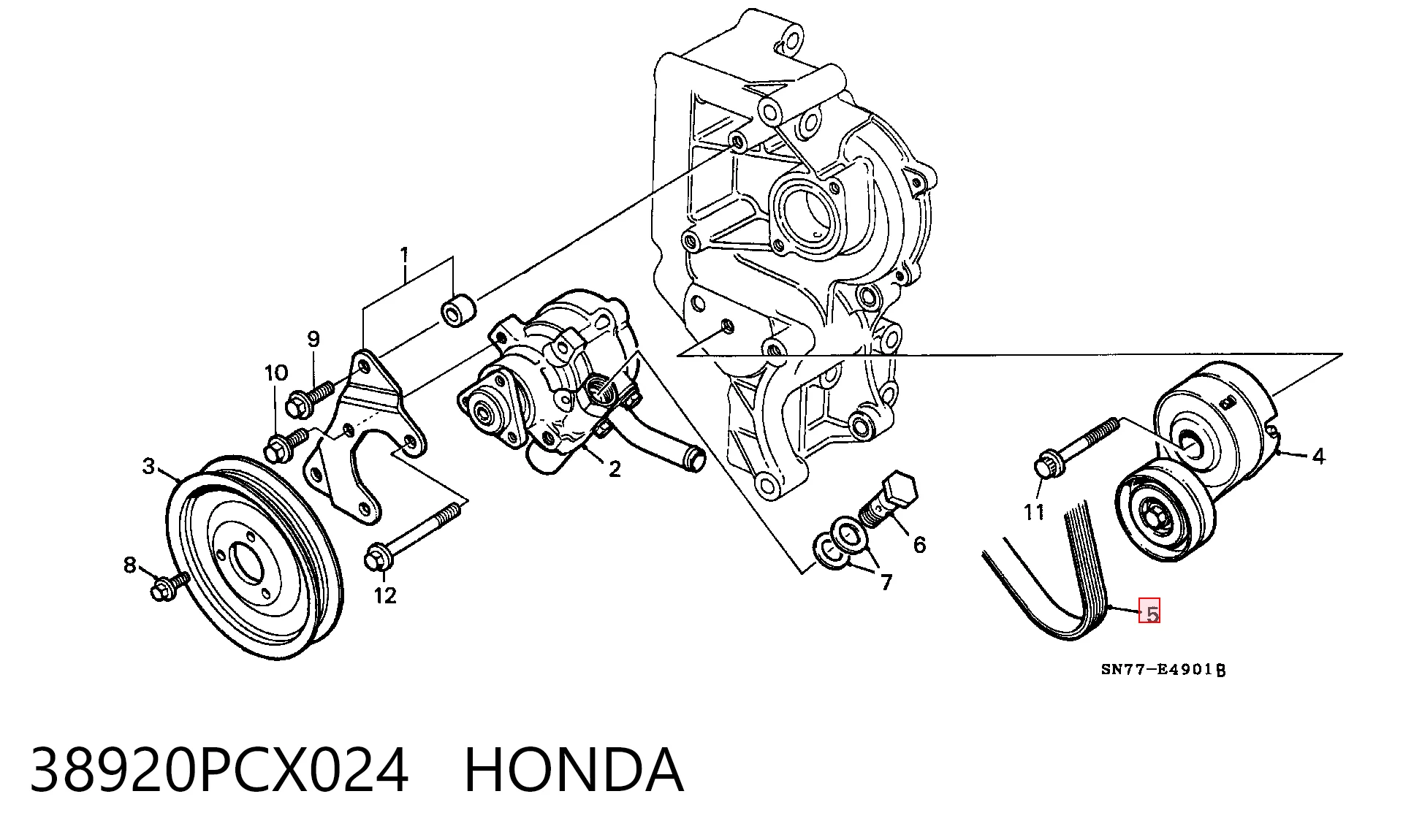 38920PCX024 Honda Поликлиновый ремень