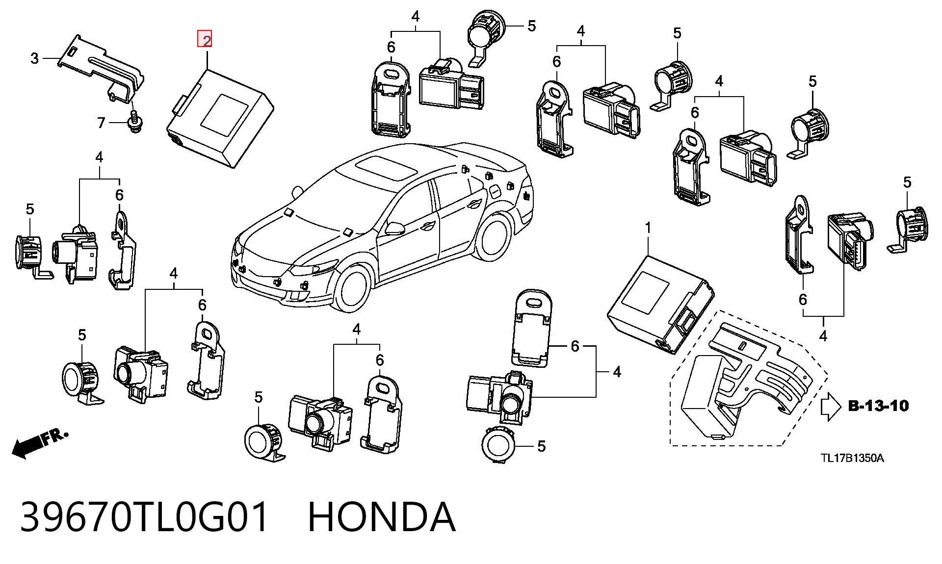 39670TL0G01 Honda Модуль управления (ЭБУ) парктроником