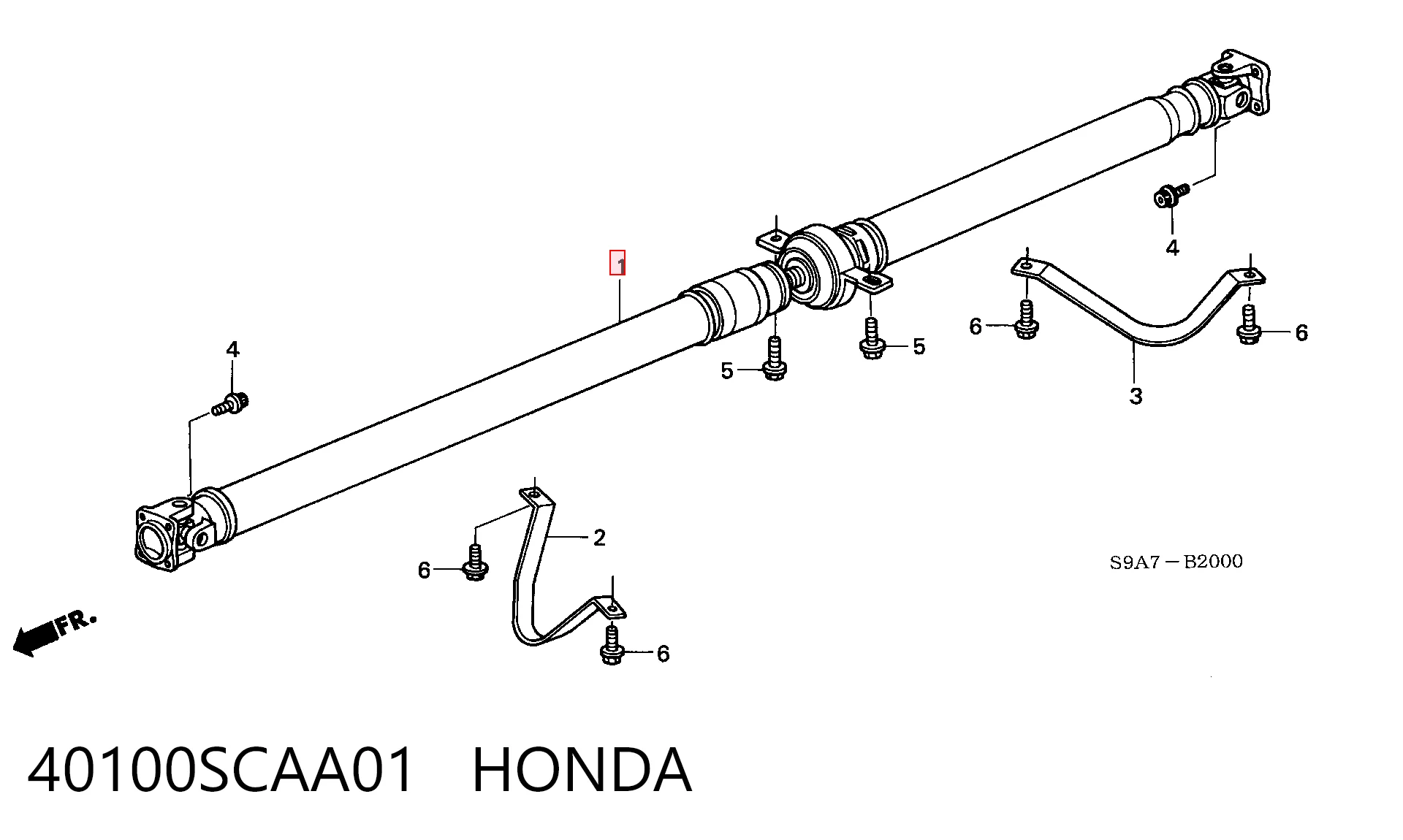 40100SCAA01 Honda Карданный вал заднего моста