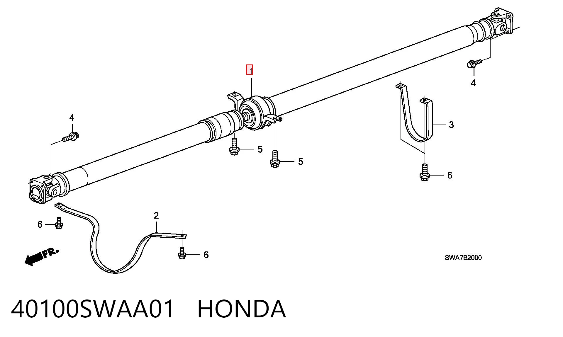 40100SWAA01 Honda Карданный вал заднего моста