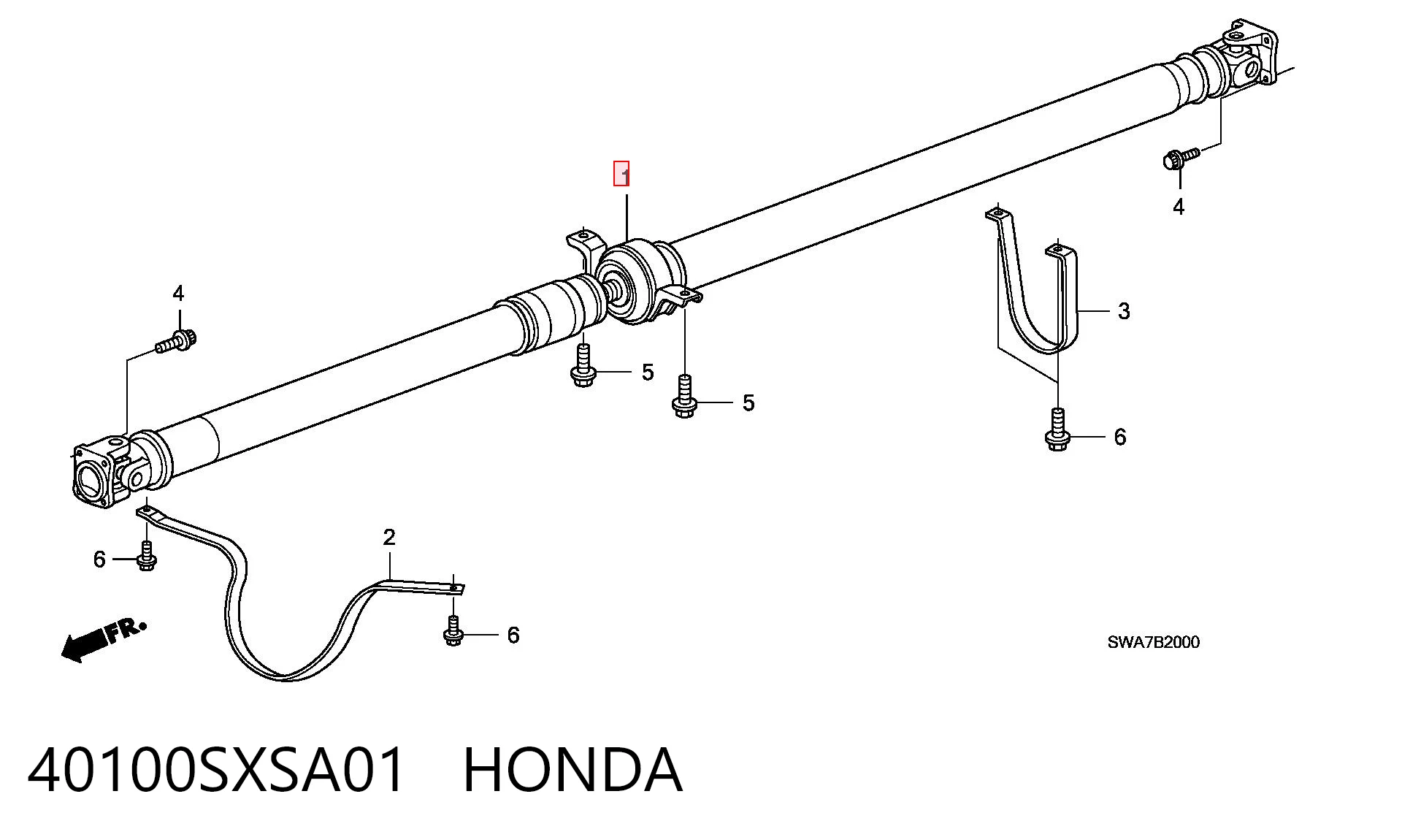 40100SXSA01 Honda Карданный вал заднего моста
