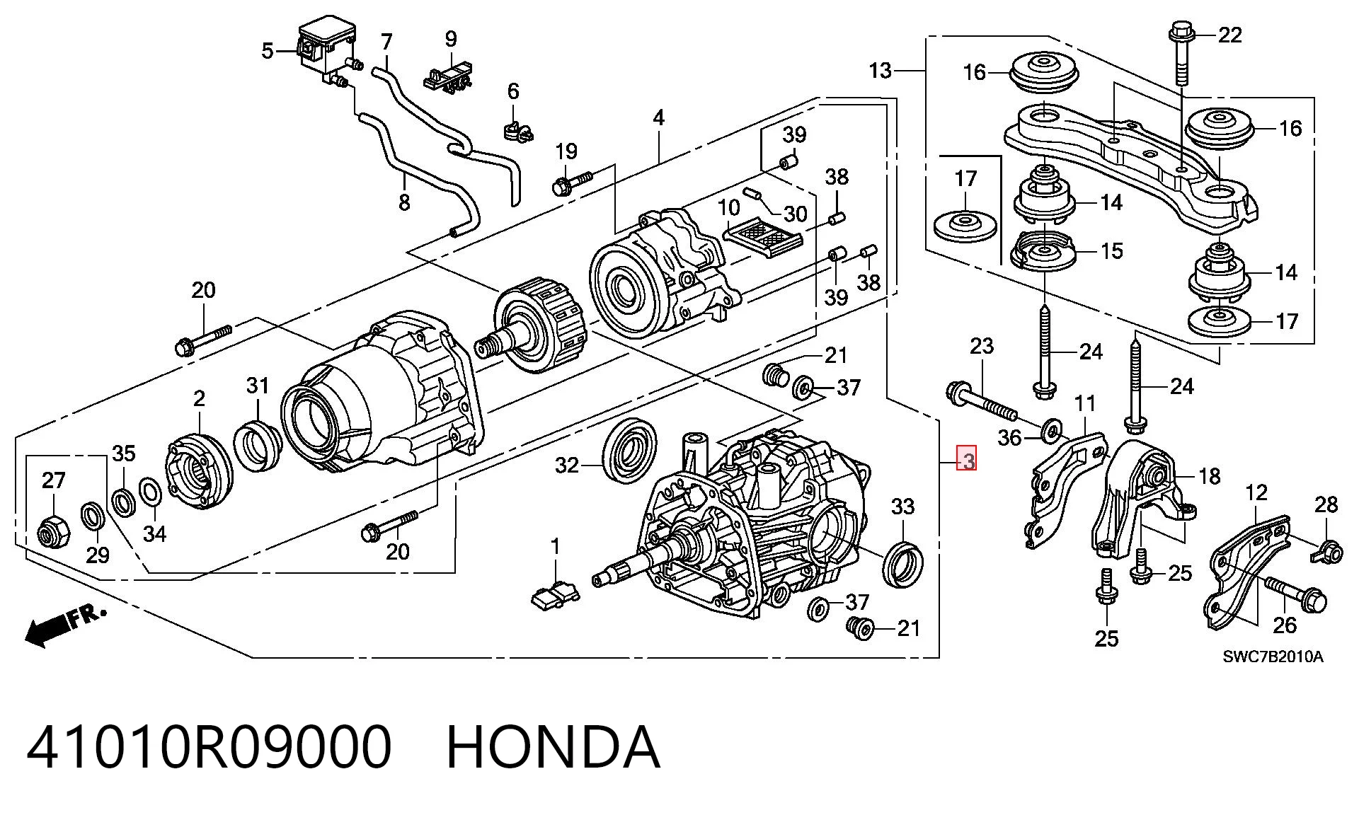 41010R09000 Honda Редуктор моста заднего