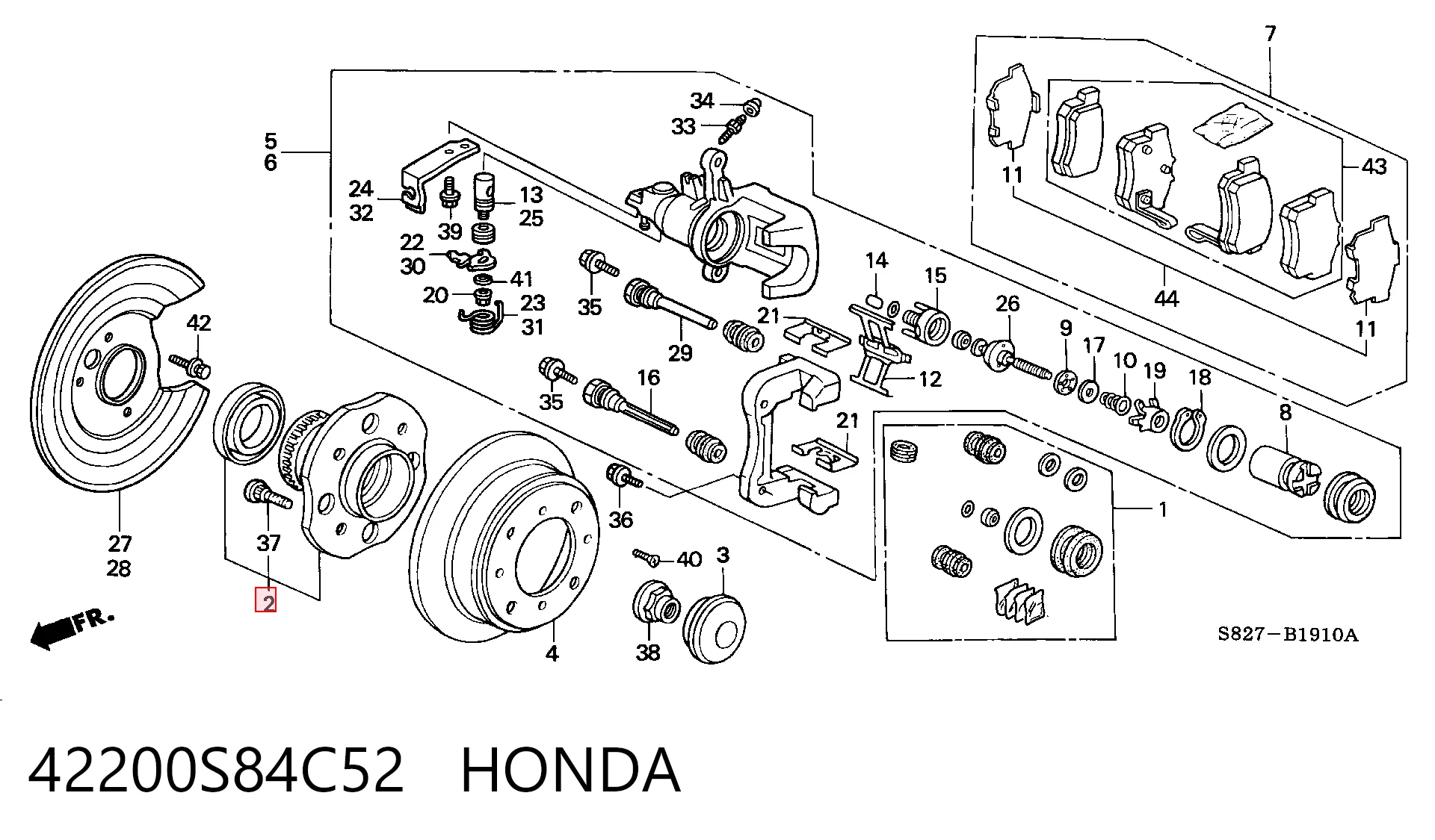42200S84C52 Honda Ступица задняя