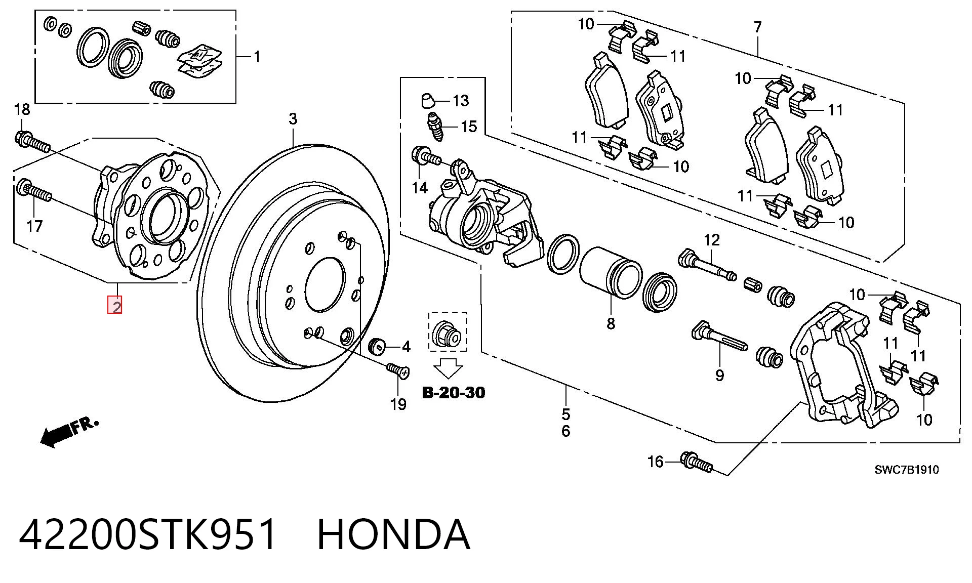 42200STK951 Honda Ступица задняя
