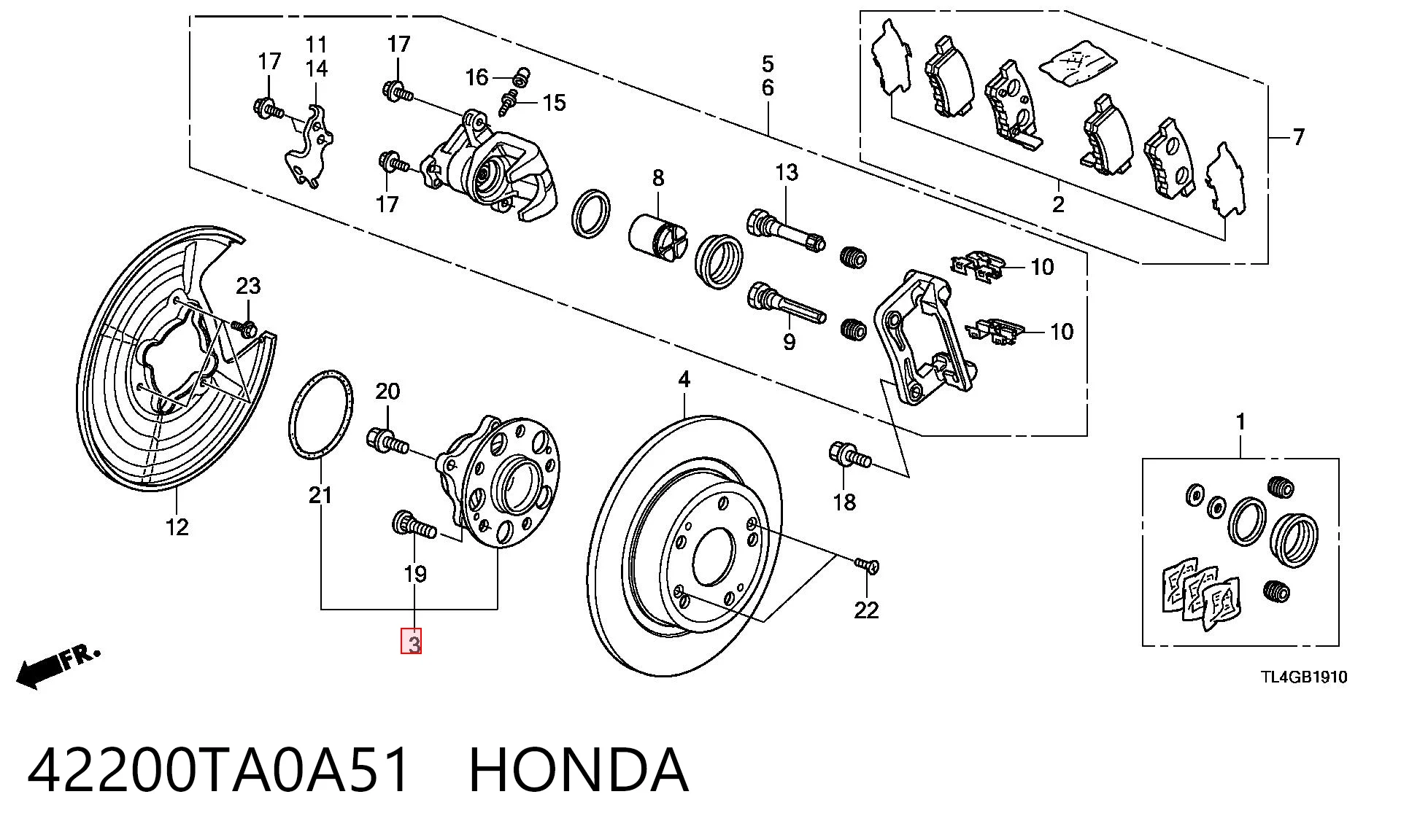 42200TA0A51 Honda Ступица задняя