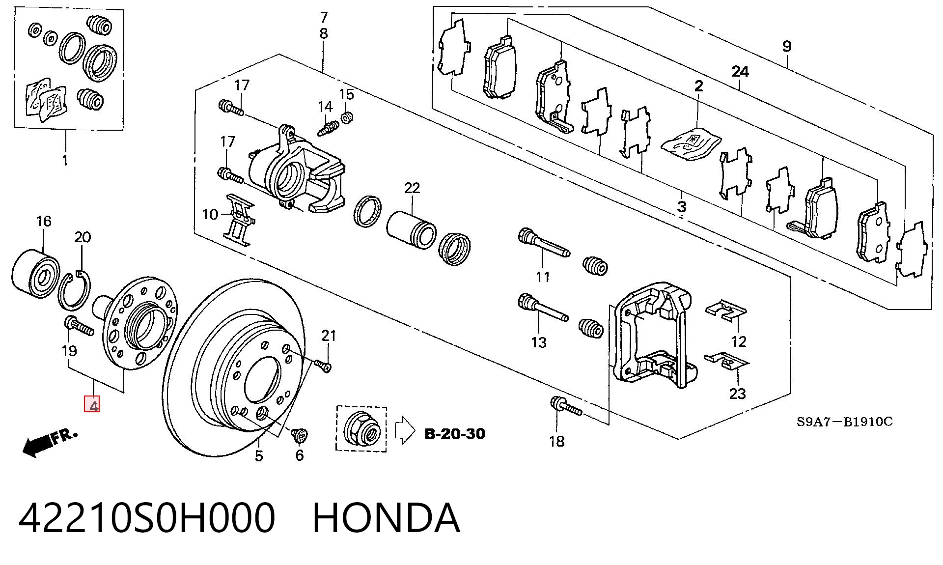 Ступица задняя на Honda CR-V II RD