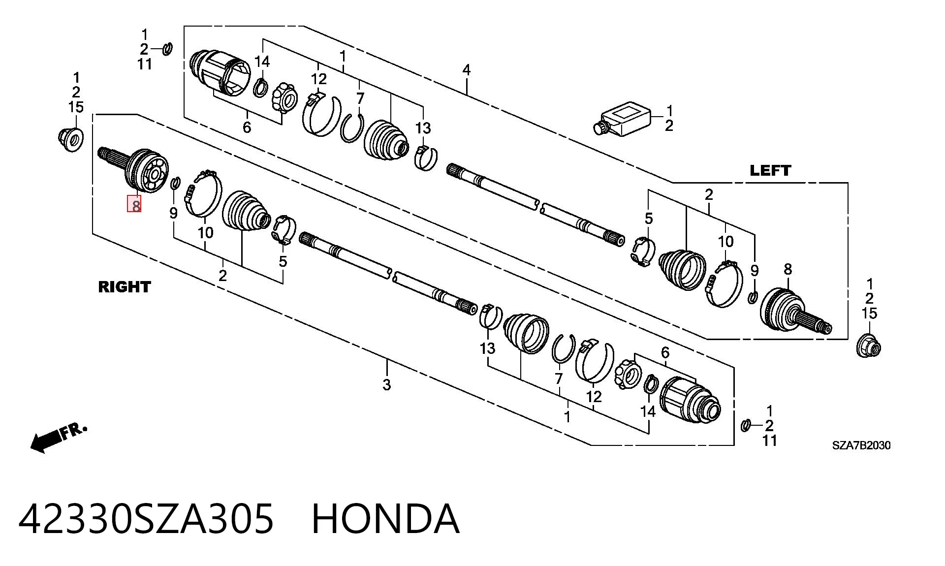 42330SZA305 Honda ШРУС внешний задний