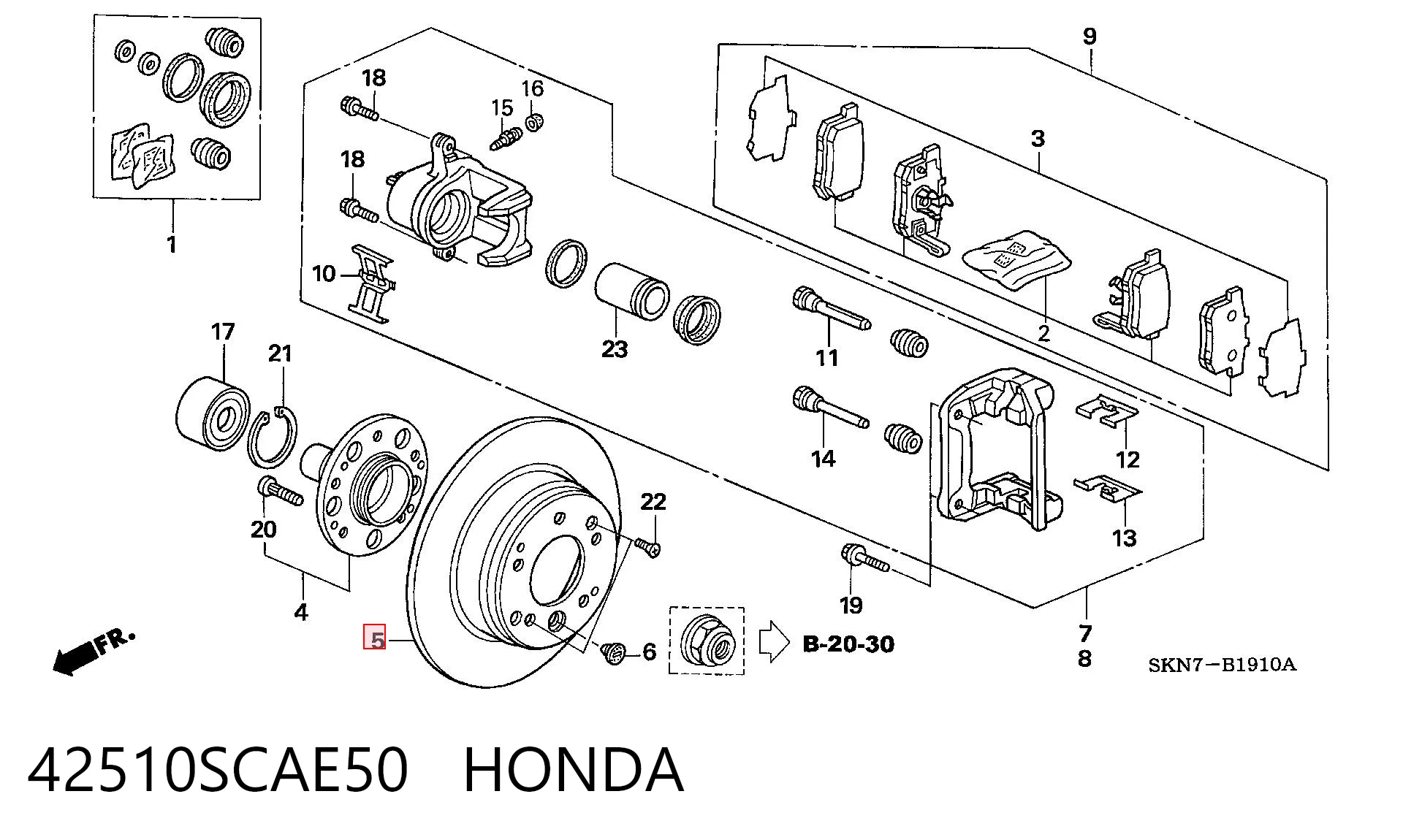 42510SCAE50 Honda Дисковый тормоз
