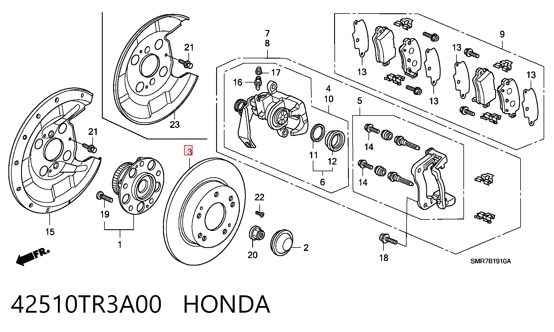 42510TR3A00 Honda Дисковый тормоз
