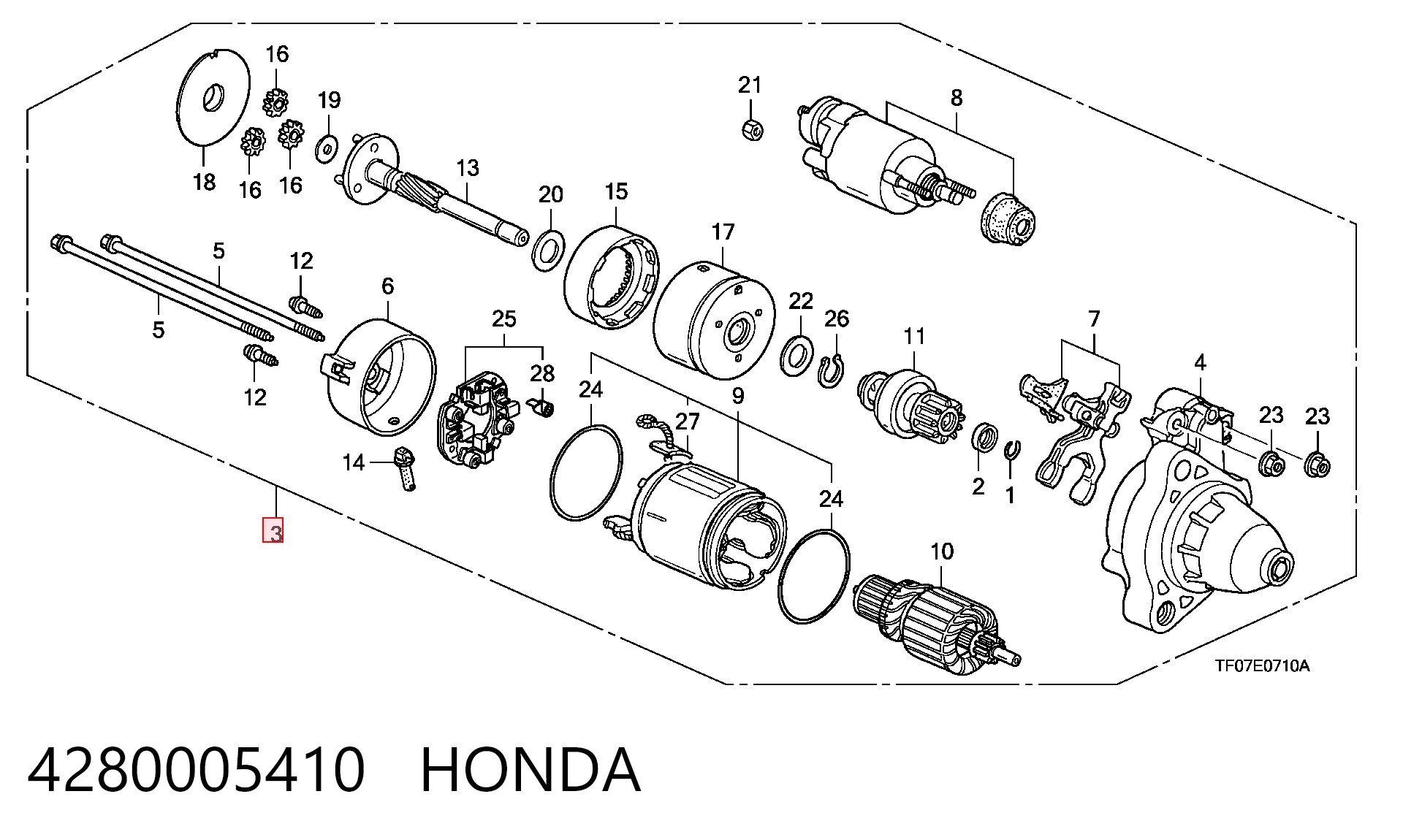 4280005410 Honda Стартер автомобиля
