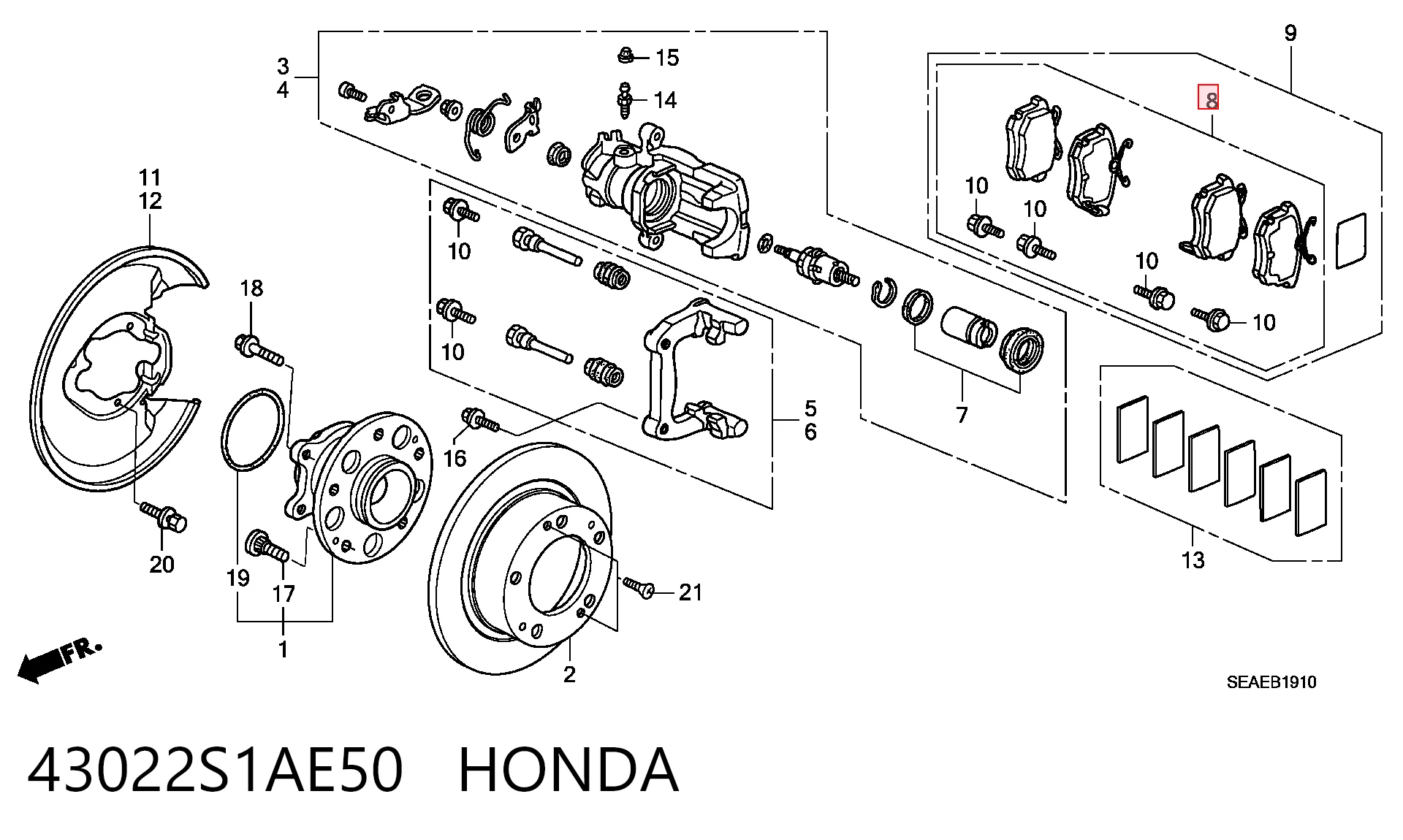 43022S1AE50 Honda