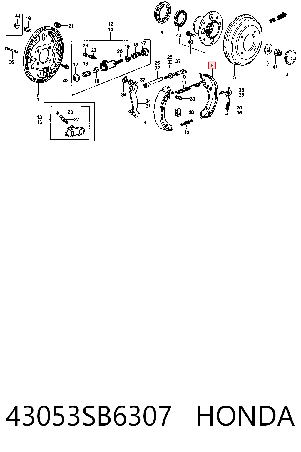Задние барабанные колодки C573 Case