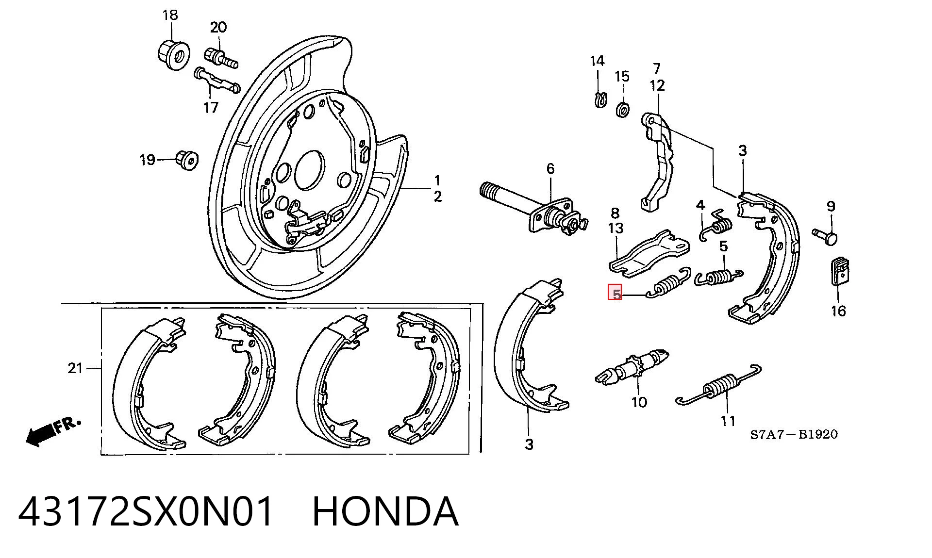 43172SX0N01 Honda 