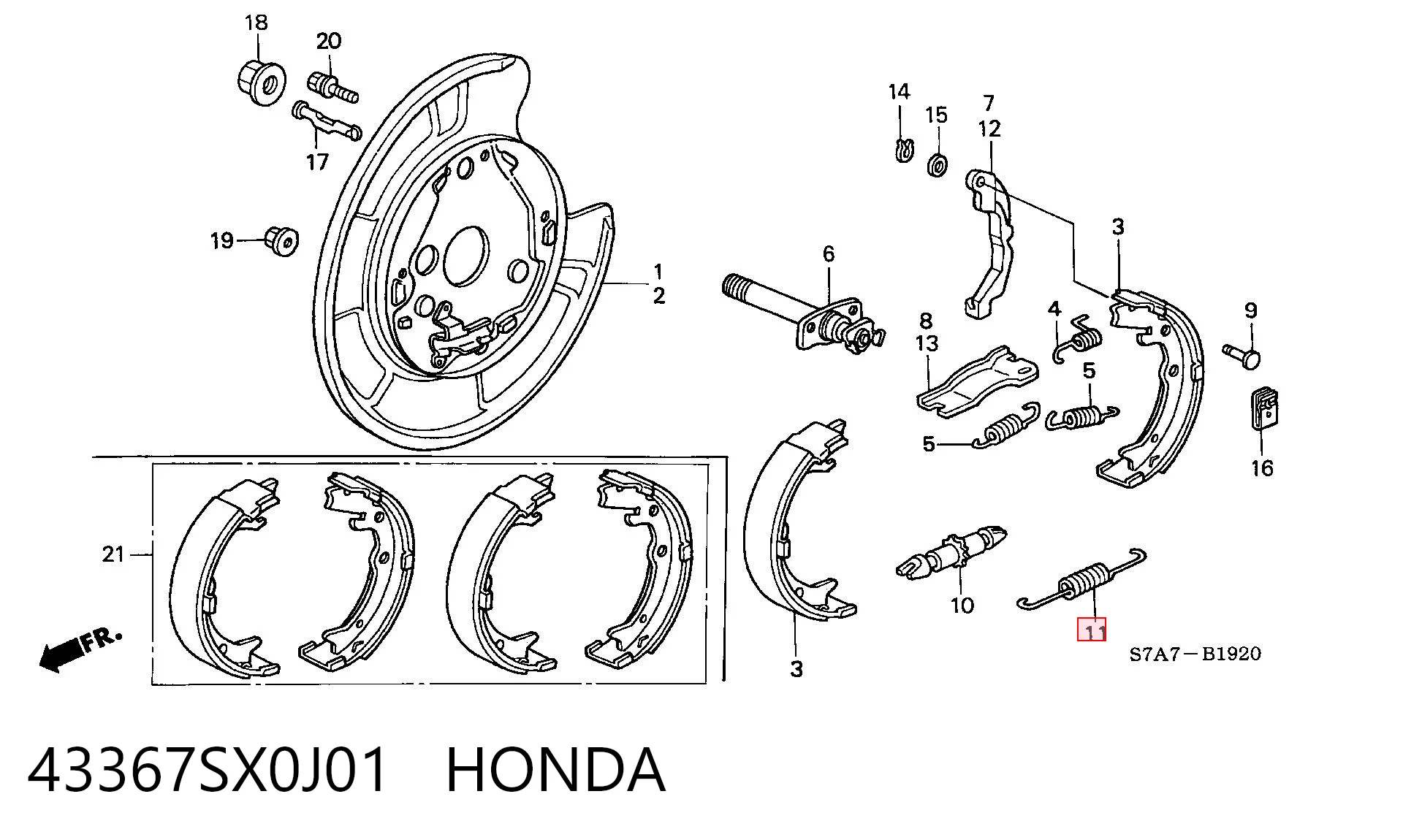 43367SX0J01 Honda 