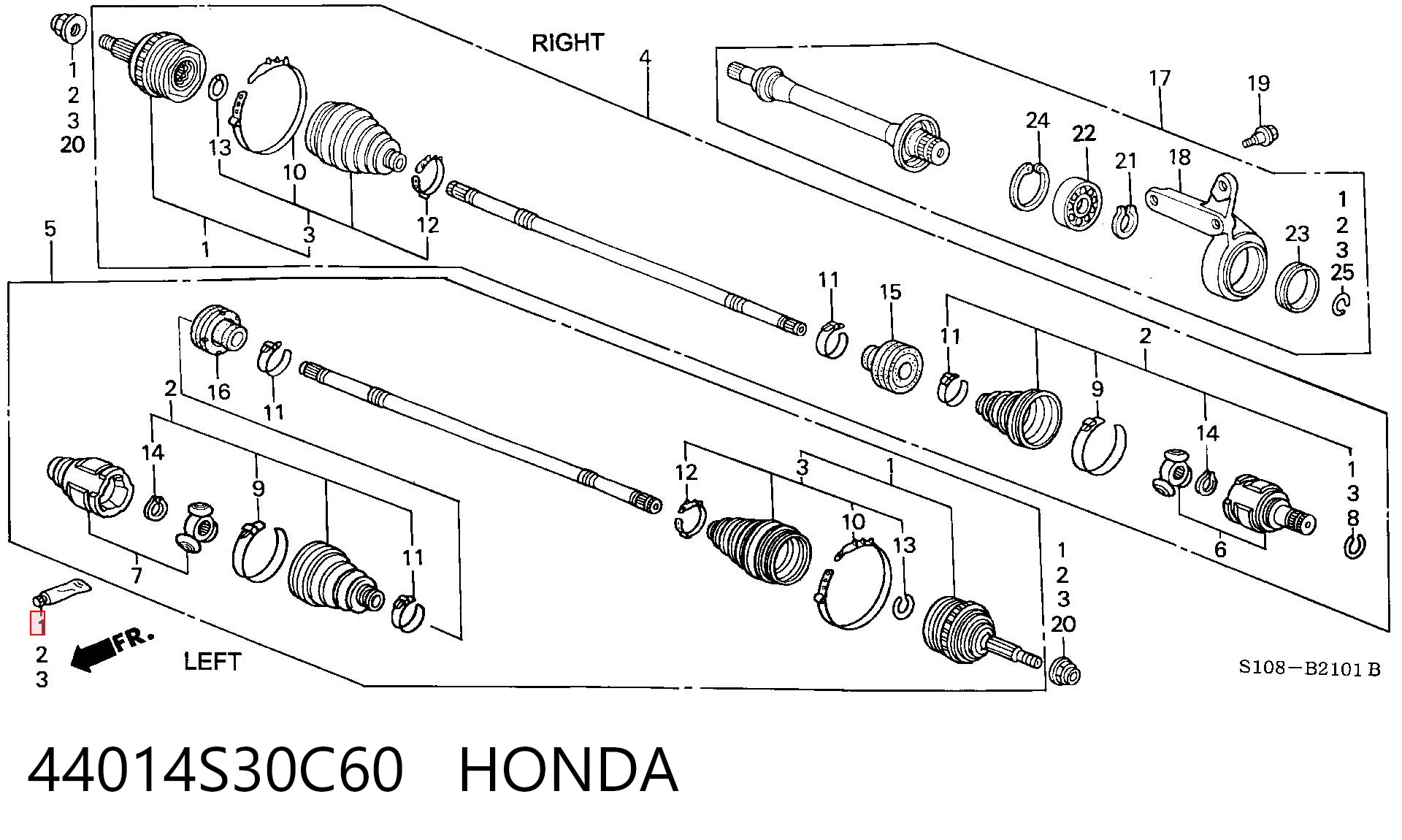  ШРУС наружный передний Honda Shuttle 1