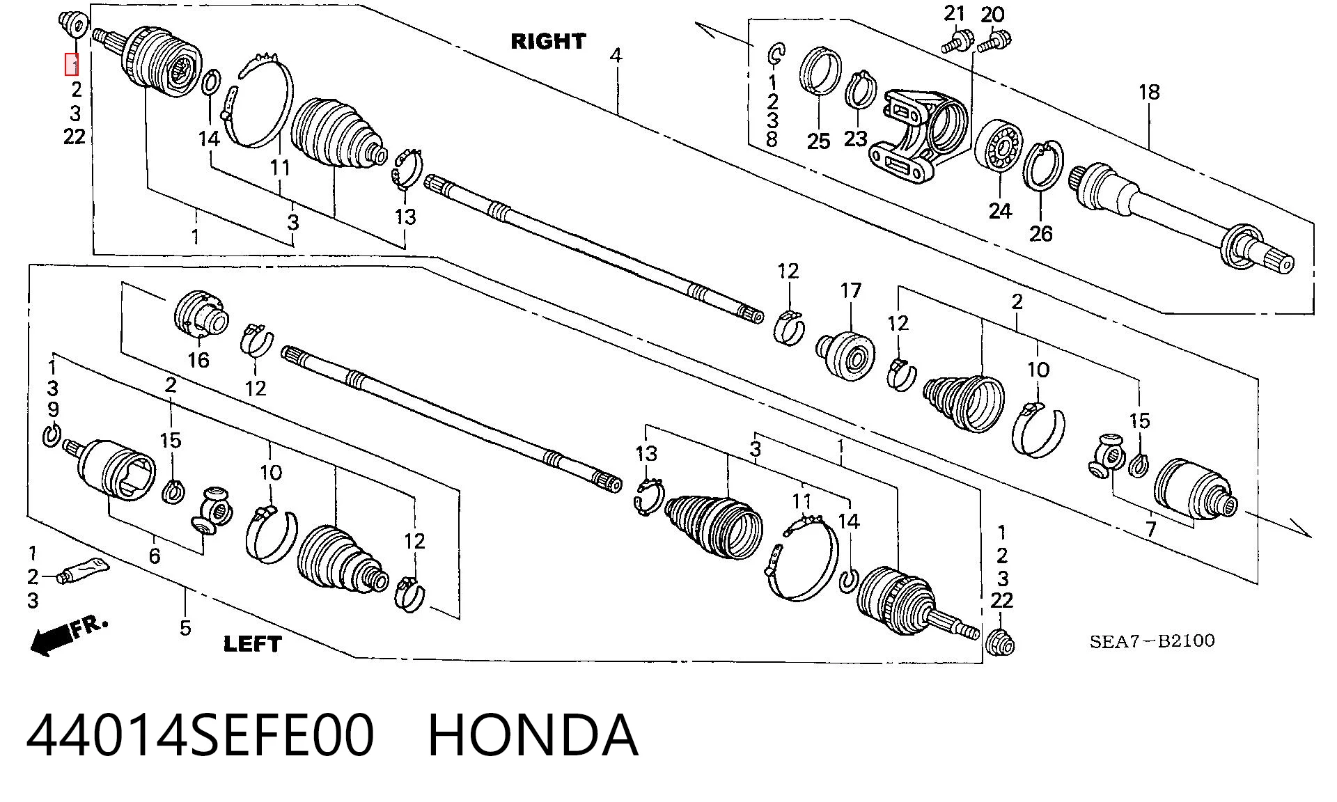 Купить HO895 Driveshaft Внешняя граната