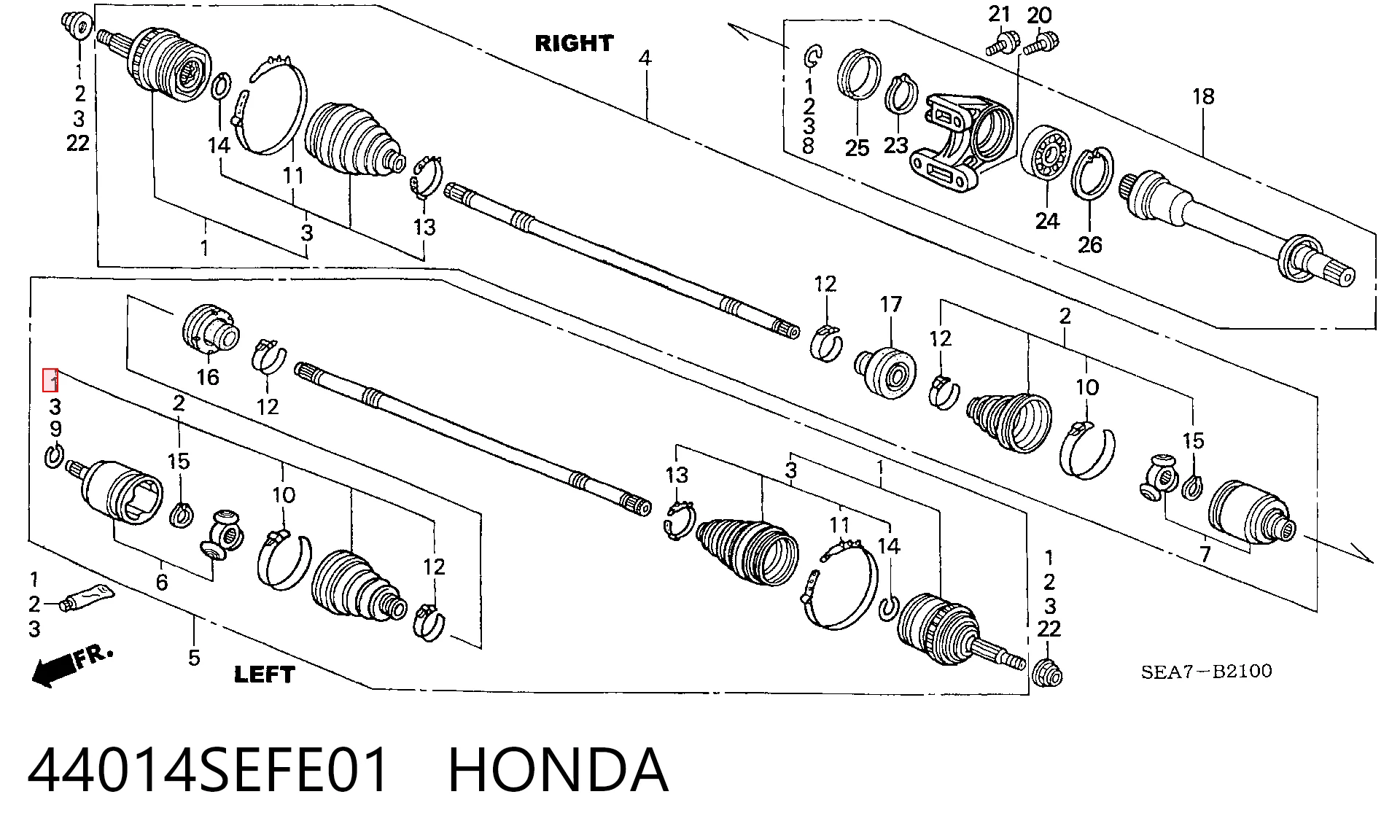 ШРУС наружный передний HO895 Driveshaft