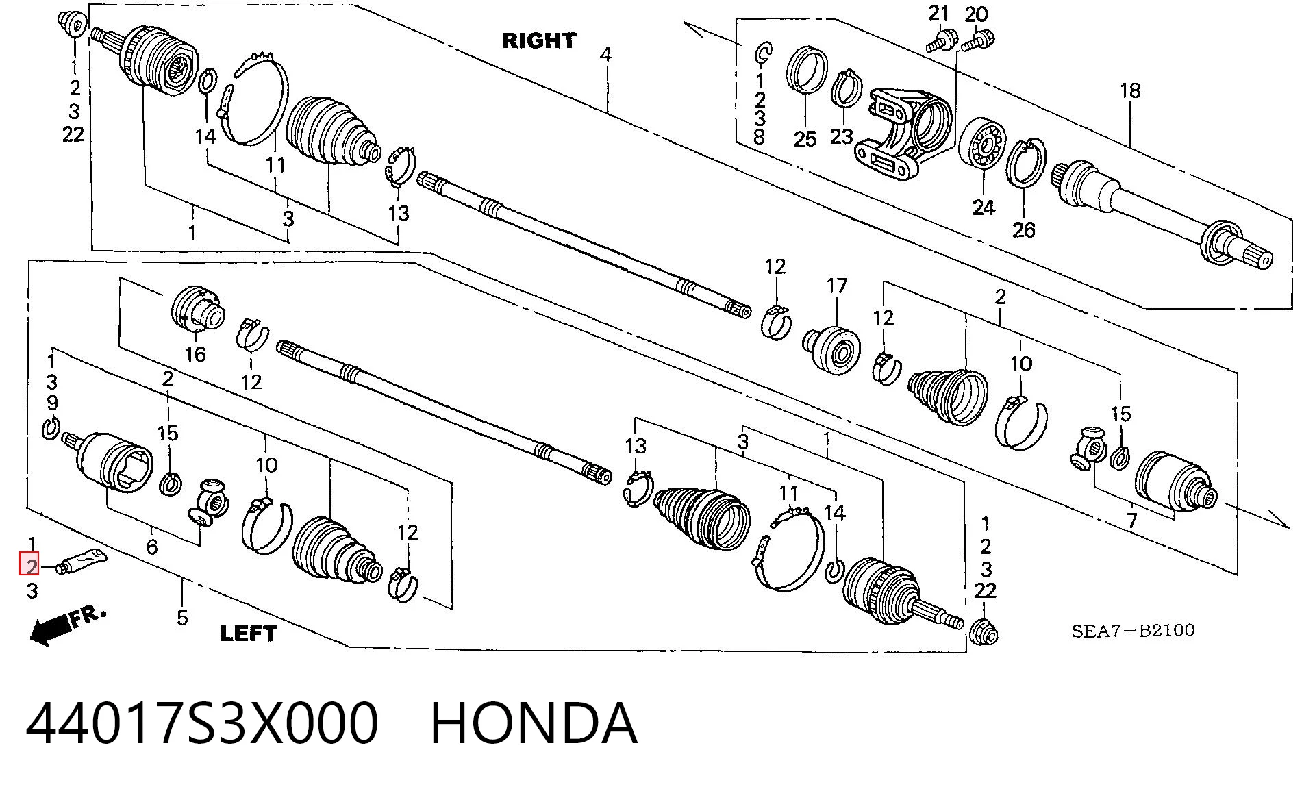 Пыльник ШРУСа передней полуоси внутренний на Honda Accord VI CG