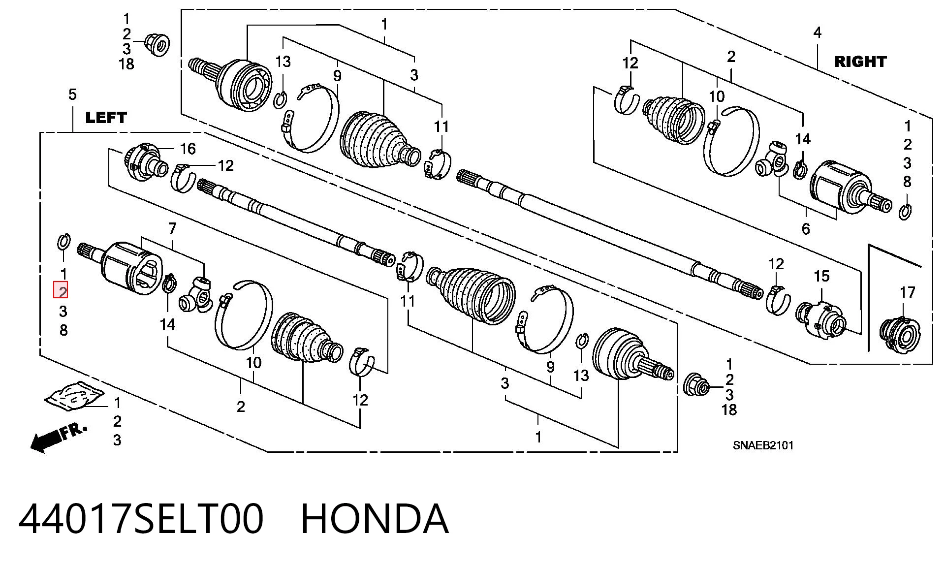 Пыльник ШРУСа передней полуоси внутренний на Honda Civic VIII FD, FA