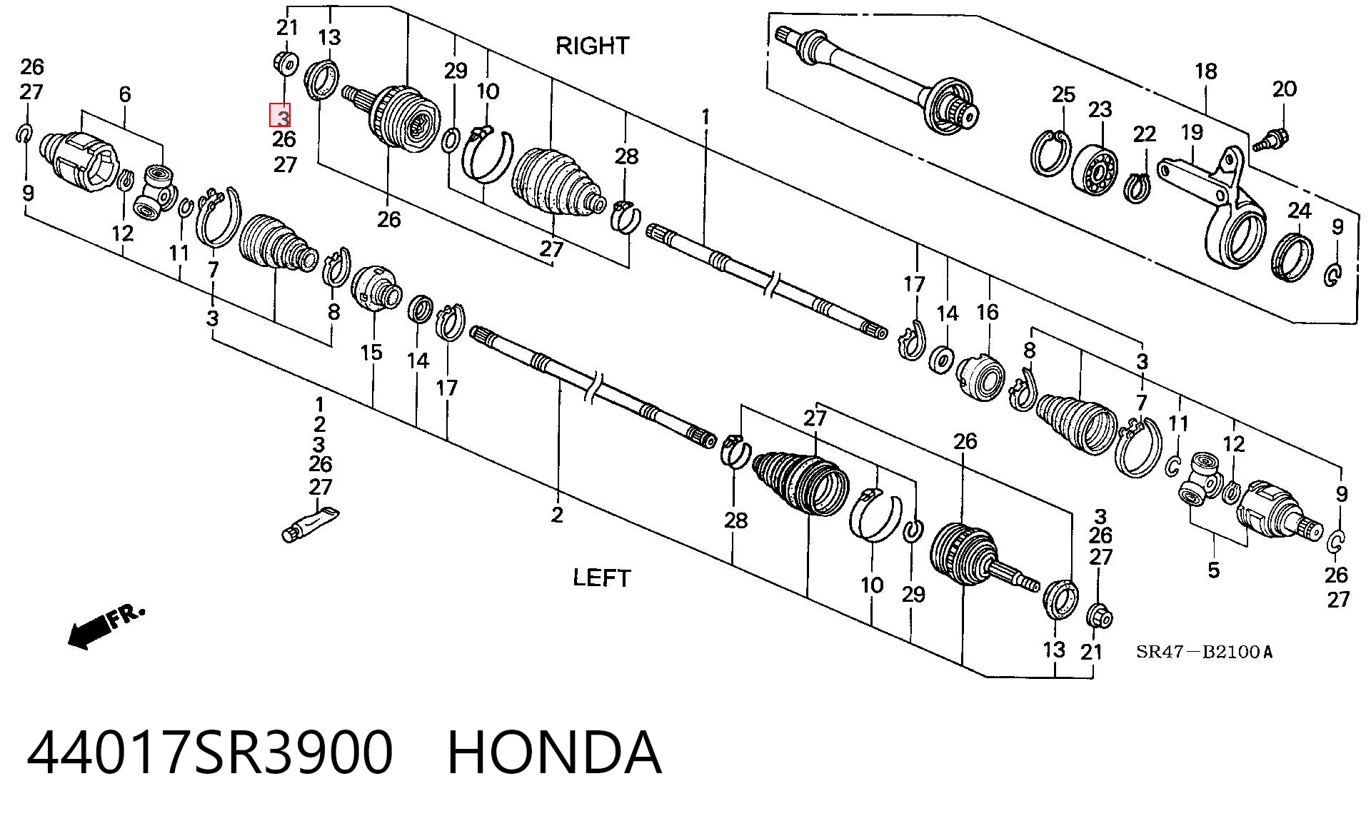  Пыльник ШРУСа внутренний Honda Accord 4