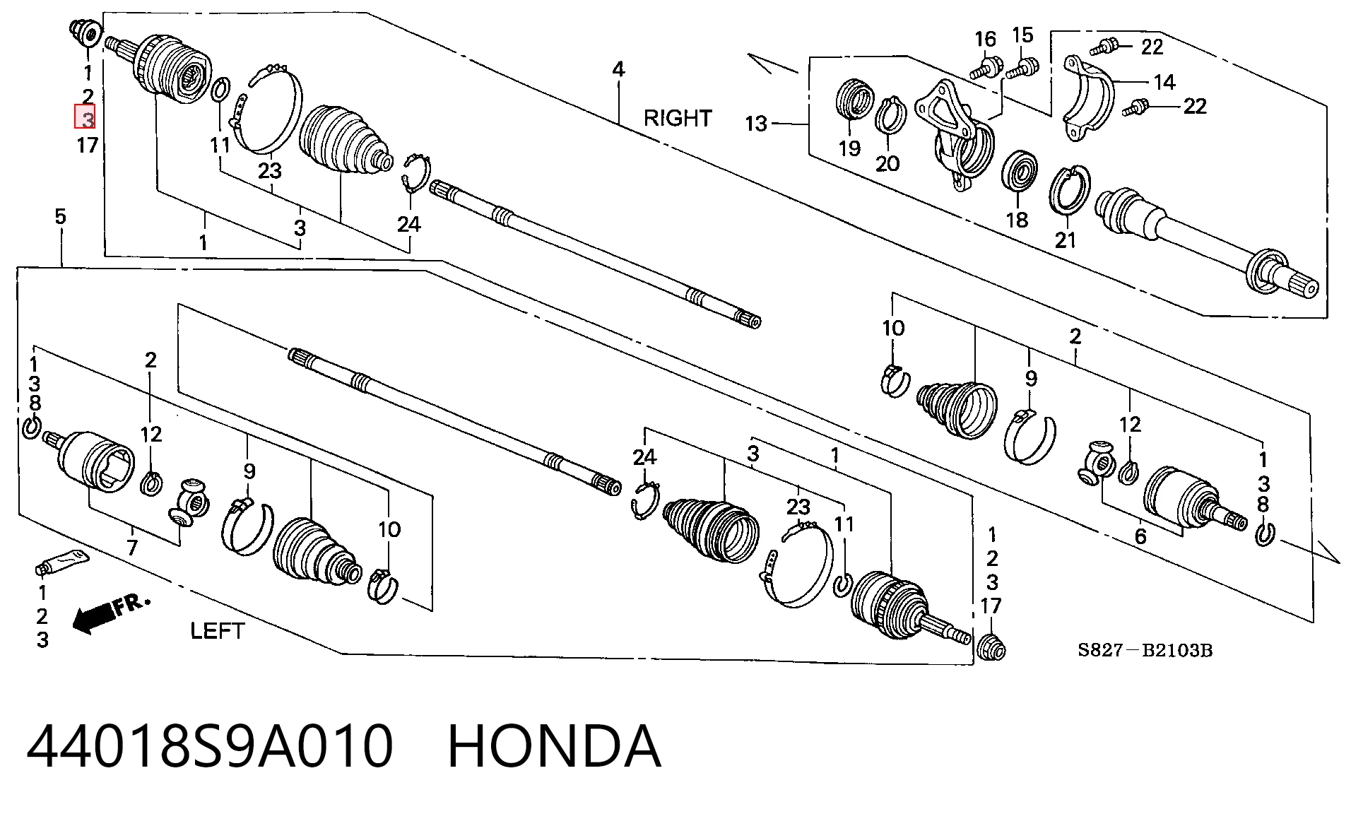 44018S9A010 Honda Пыльник шарнира привода