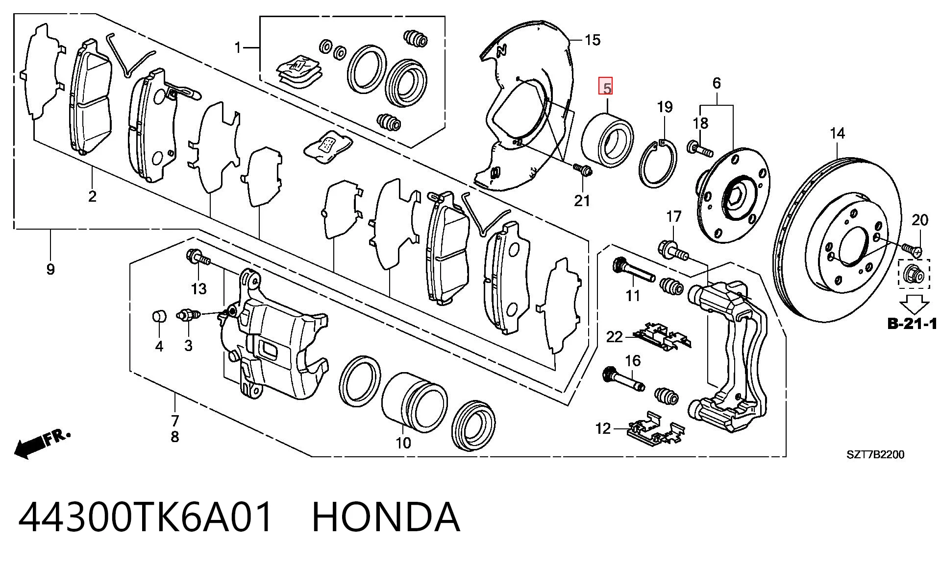 44300TK6A01 Honda Сальник передней ступицы
