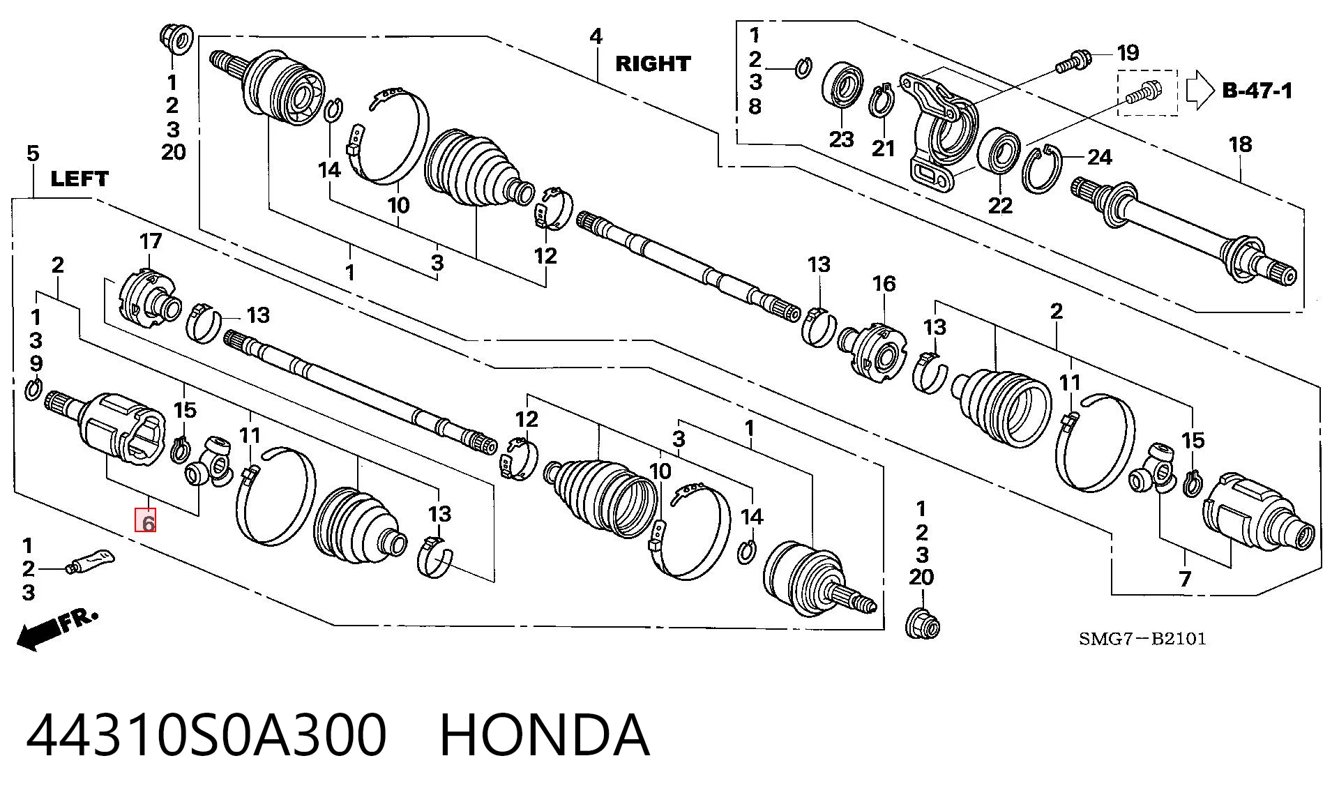 ШРУС внутренний правый HO723 Driveshaft