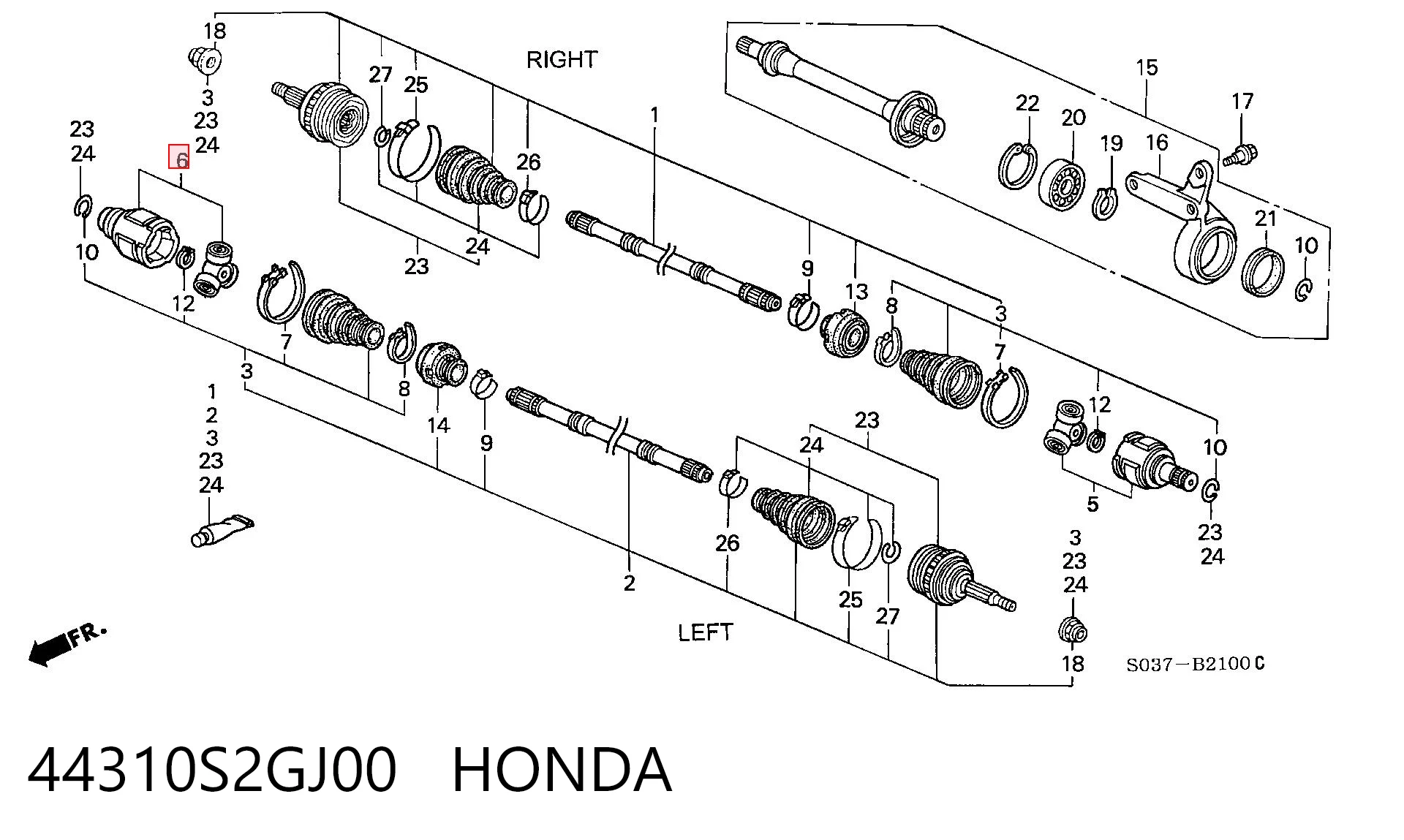 44310S04900 Market (OEM) Граната внутренняя передняя левая