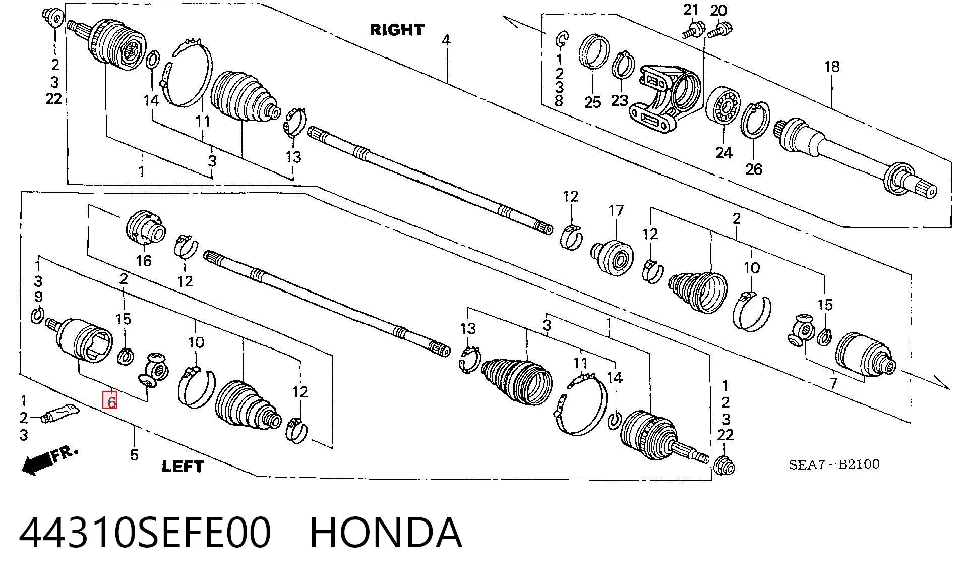  Шрус внутренний левый Honda FR-V 