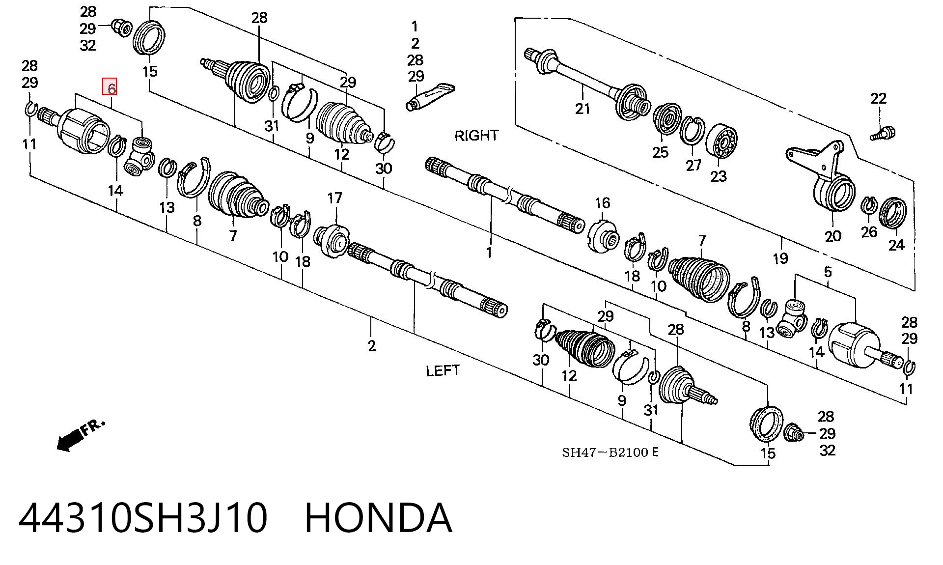 Шарнир угловых скоростей передний левый Rover 400 седан (RT) (1995 - 1999) цена, от 32.53 USD