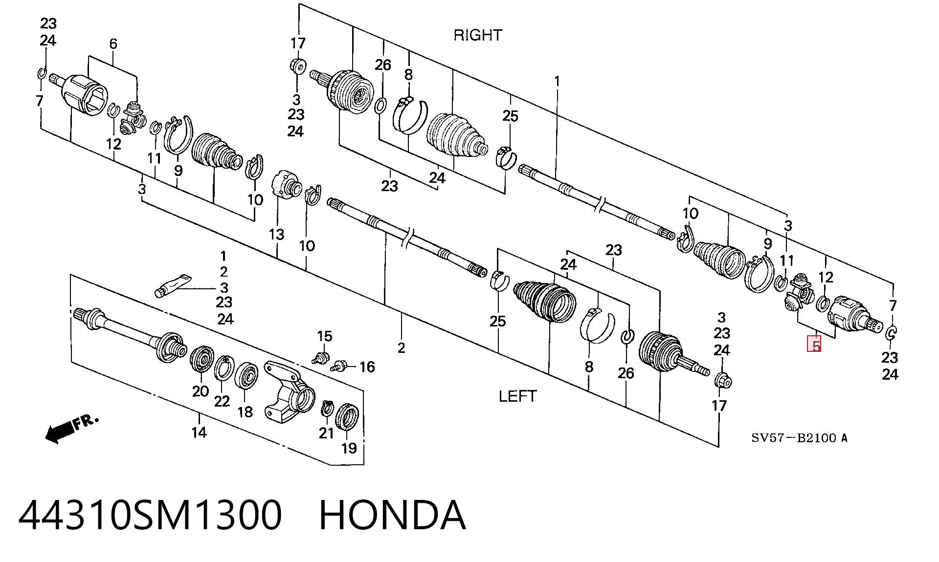 Шарнир привода внутренний Honda Shuttle I минивэн (RA1, RA5) (1994 - 1999) цена, от 29.93 USD