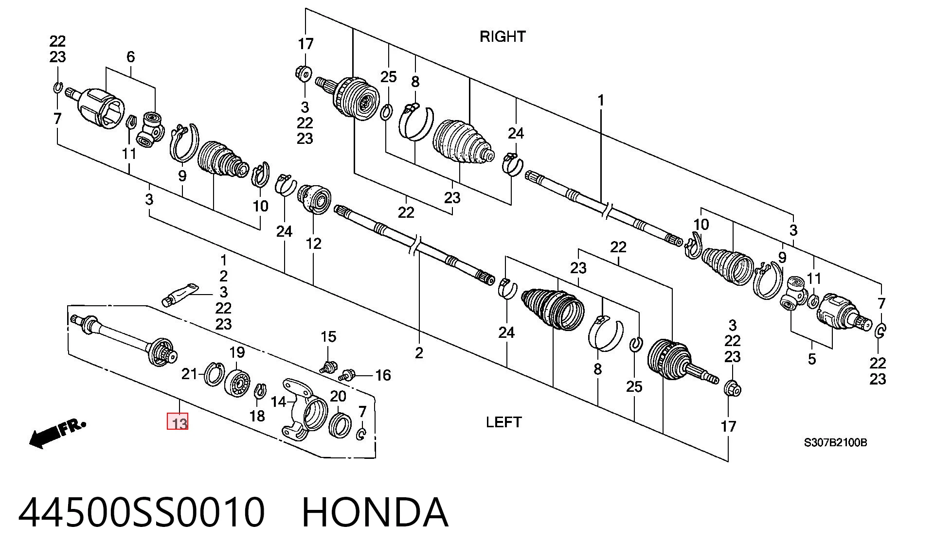 44500SS0010 Honda