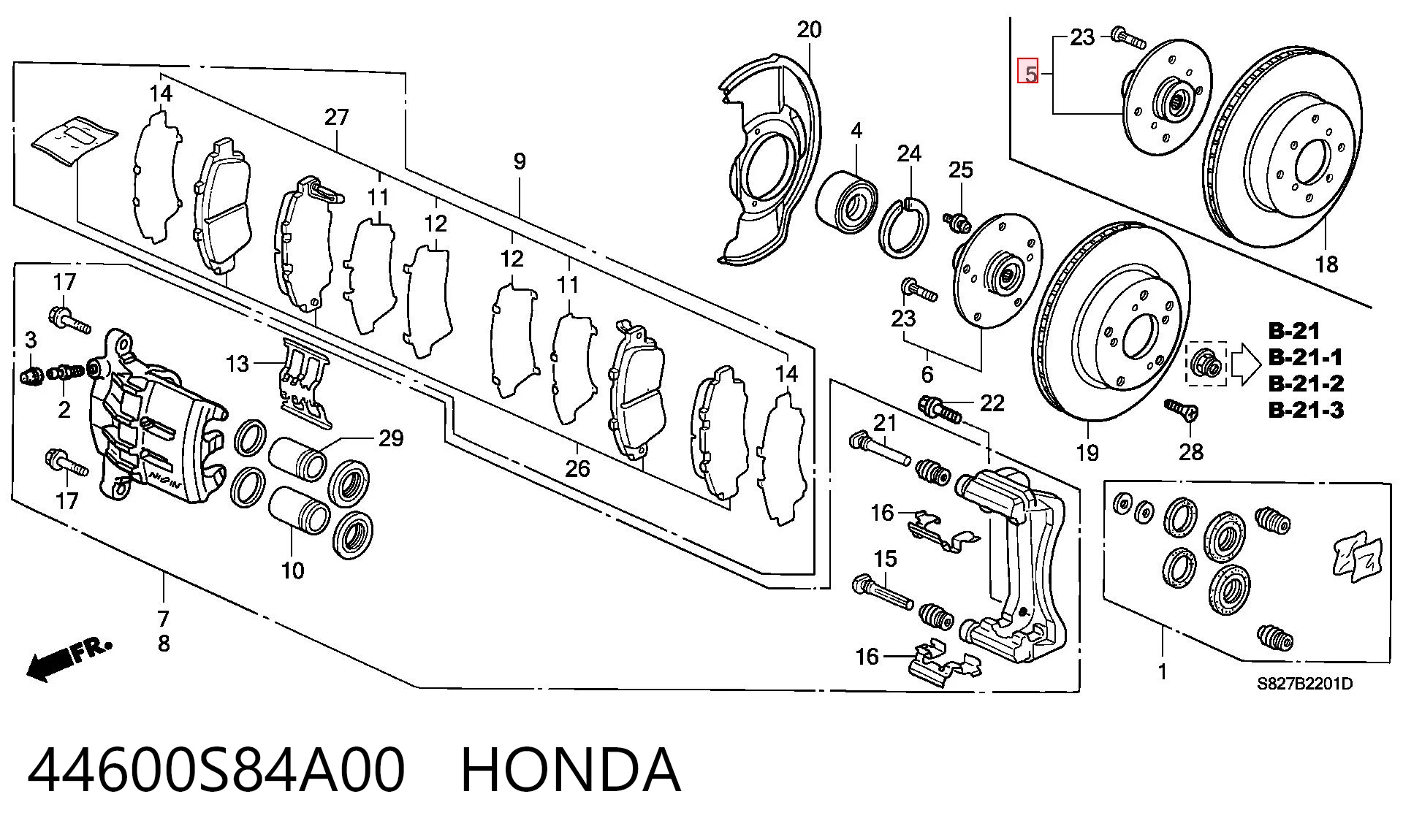 Ступица передняя HONDA 44600S84A00
