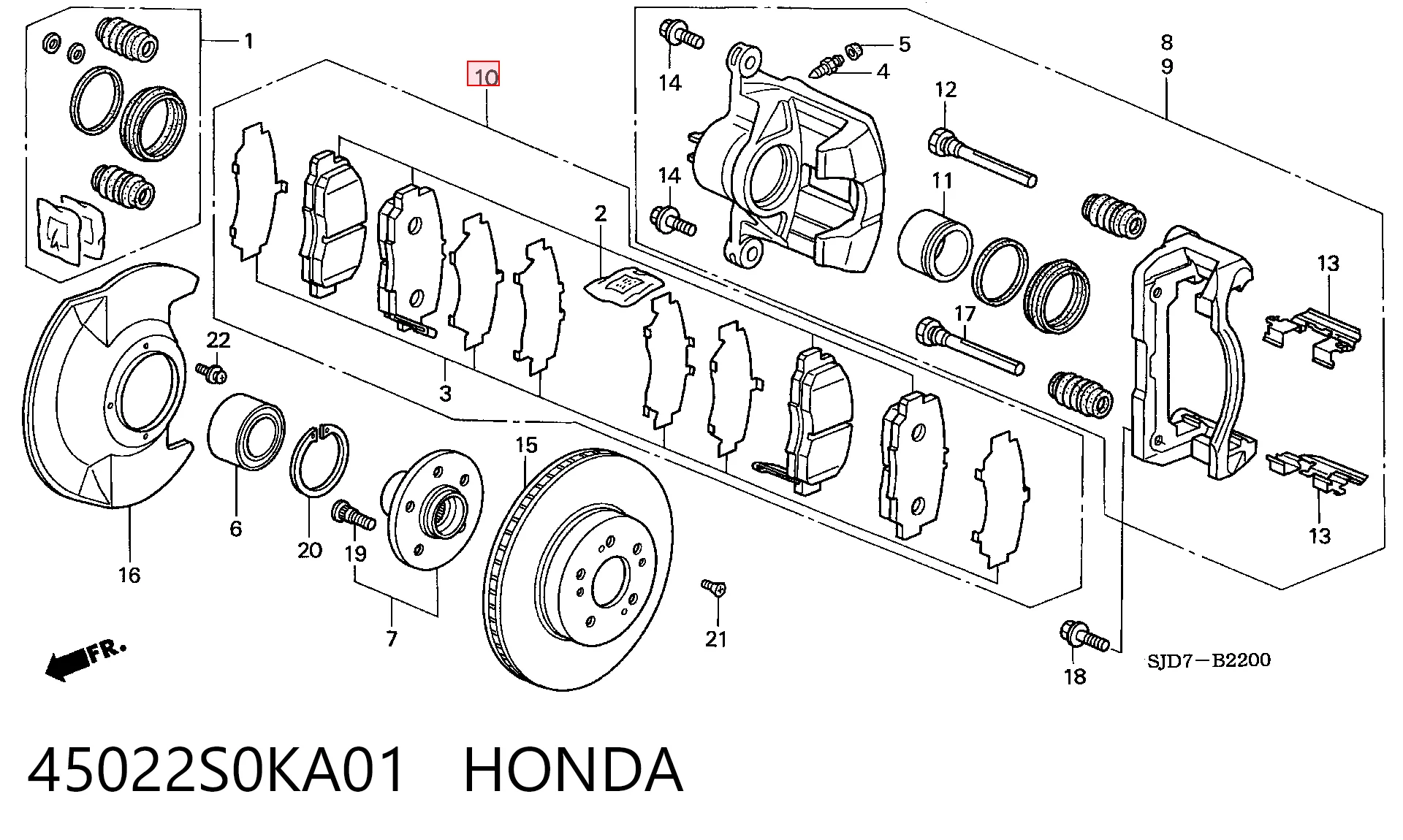 45022S0KA01 Honda Колодки передние