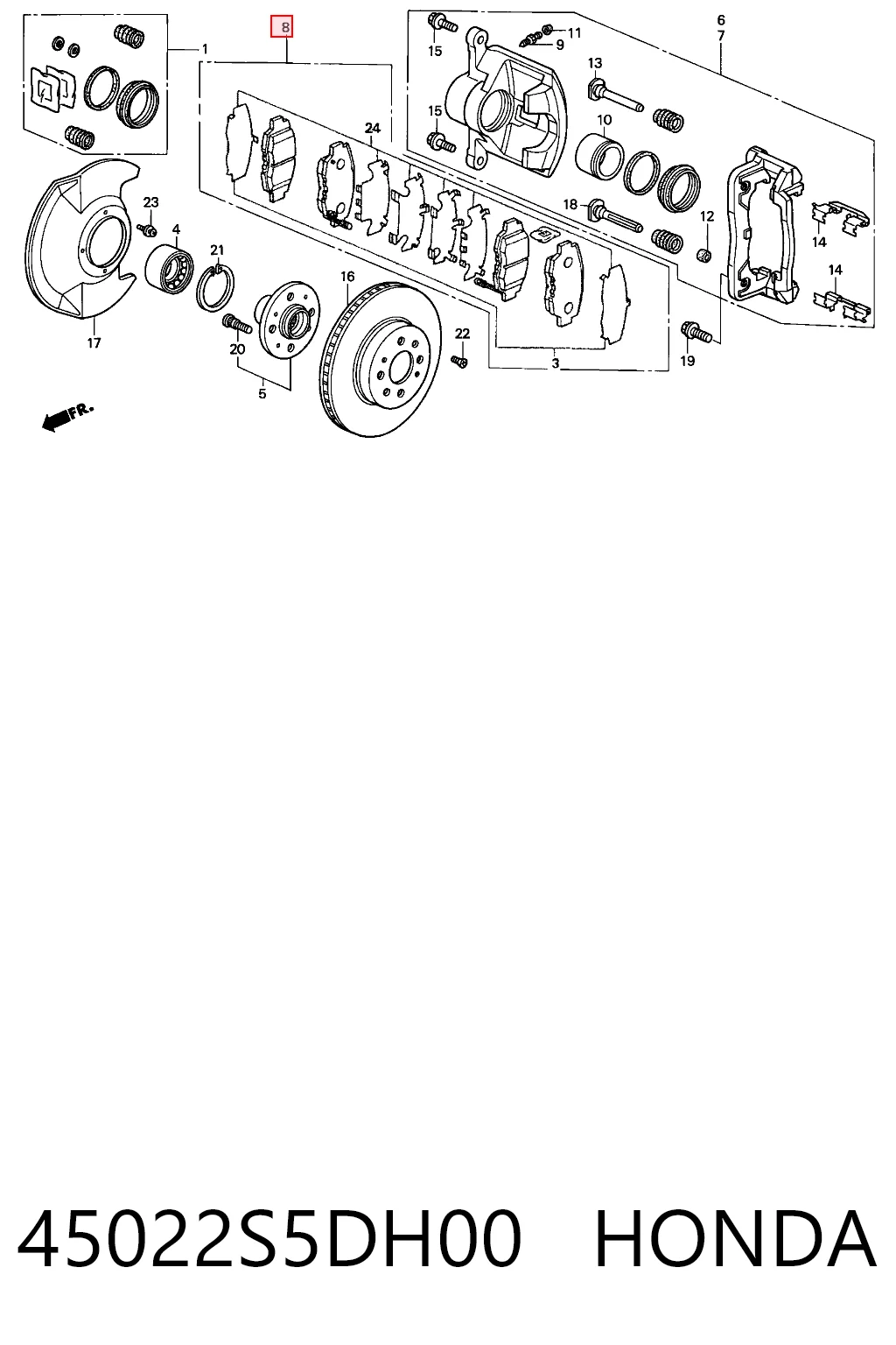 45022S5DH00 Honda Колодки передние