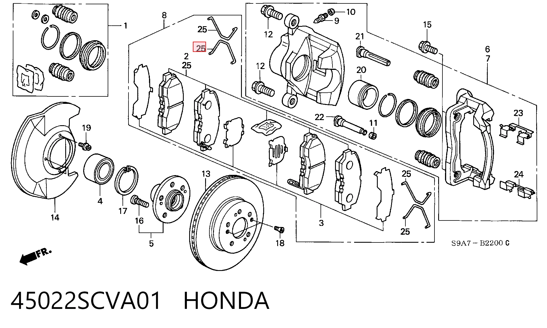 45022SCVA01 Honda Колодки передние